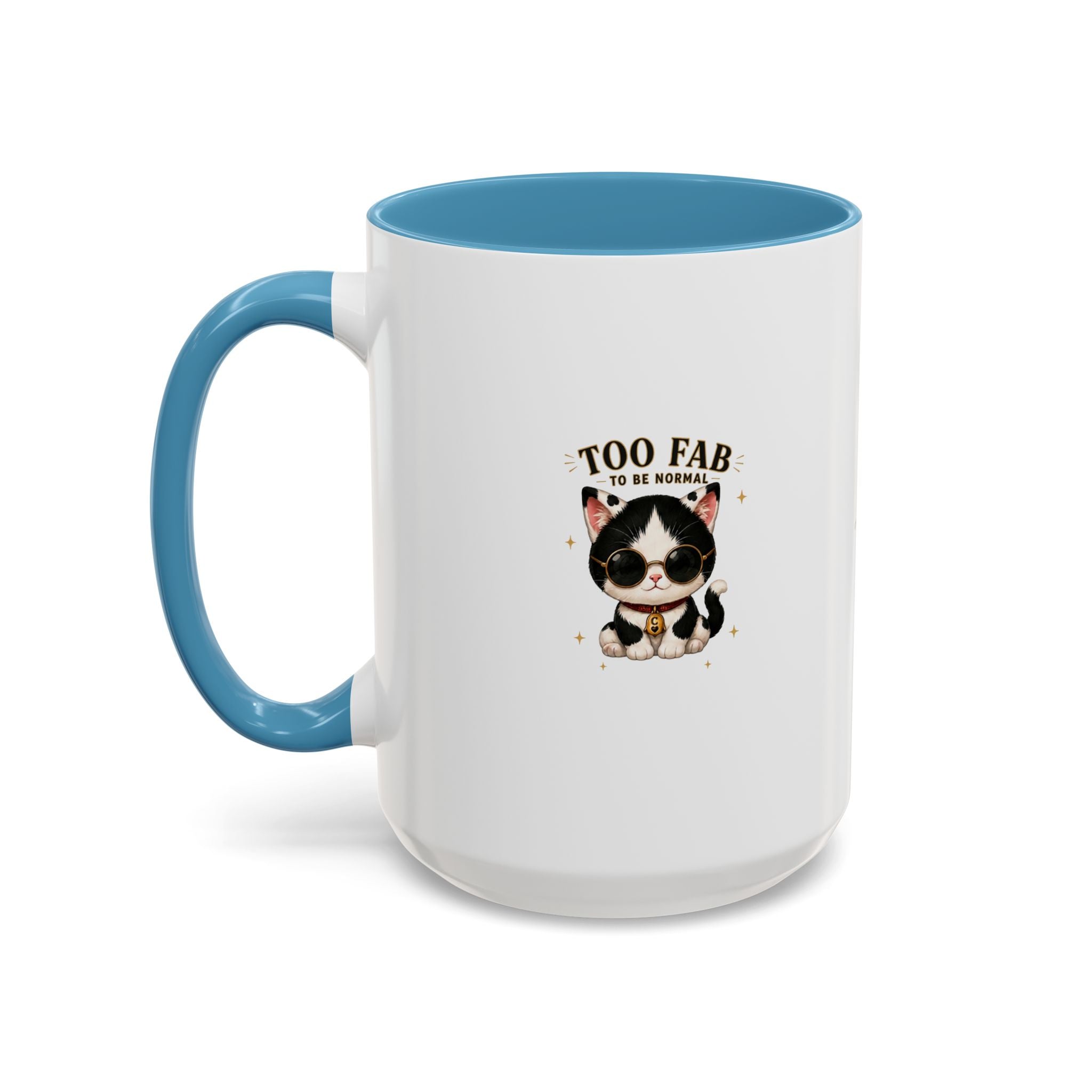 "Too Fab to be Normal Cat Mug | Funny Tuxedo Cat Coffee Mug | Cowmeow & Co"
