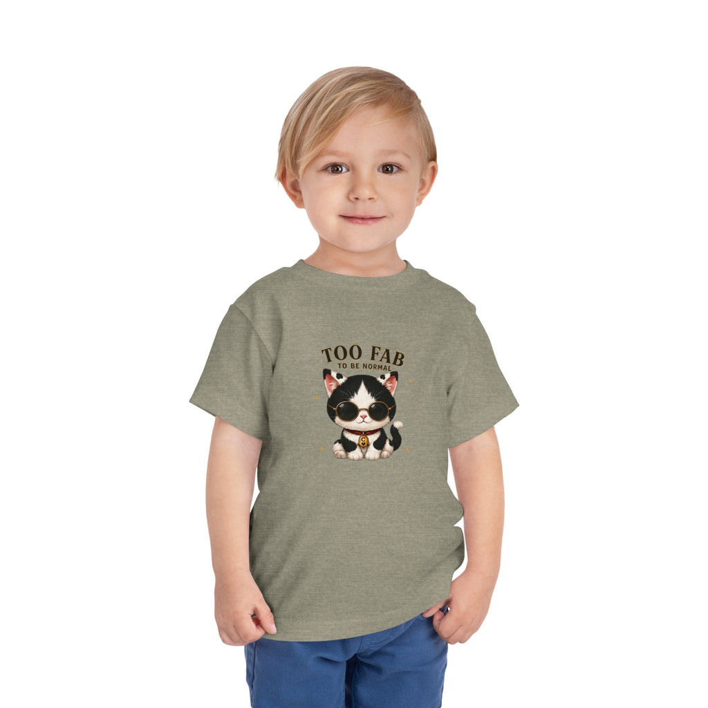 Funny Cat Toddler T-Shirt | Cute Tuxedo Cat Tee | Too Fab to Be Normal | Cowmeow & Co