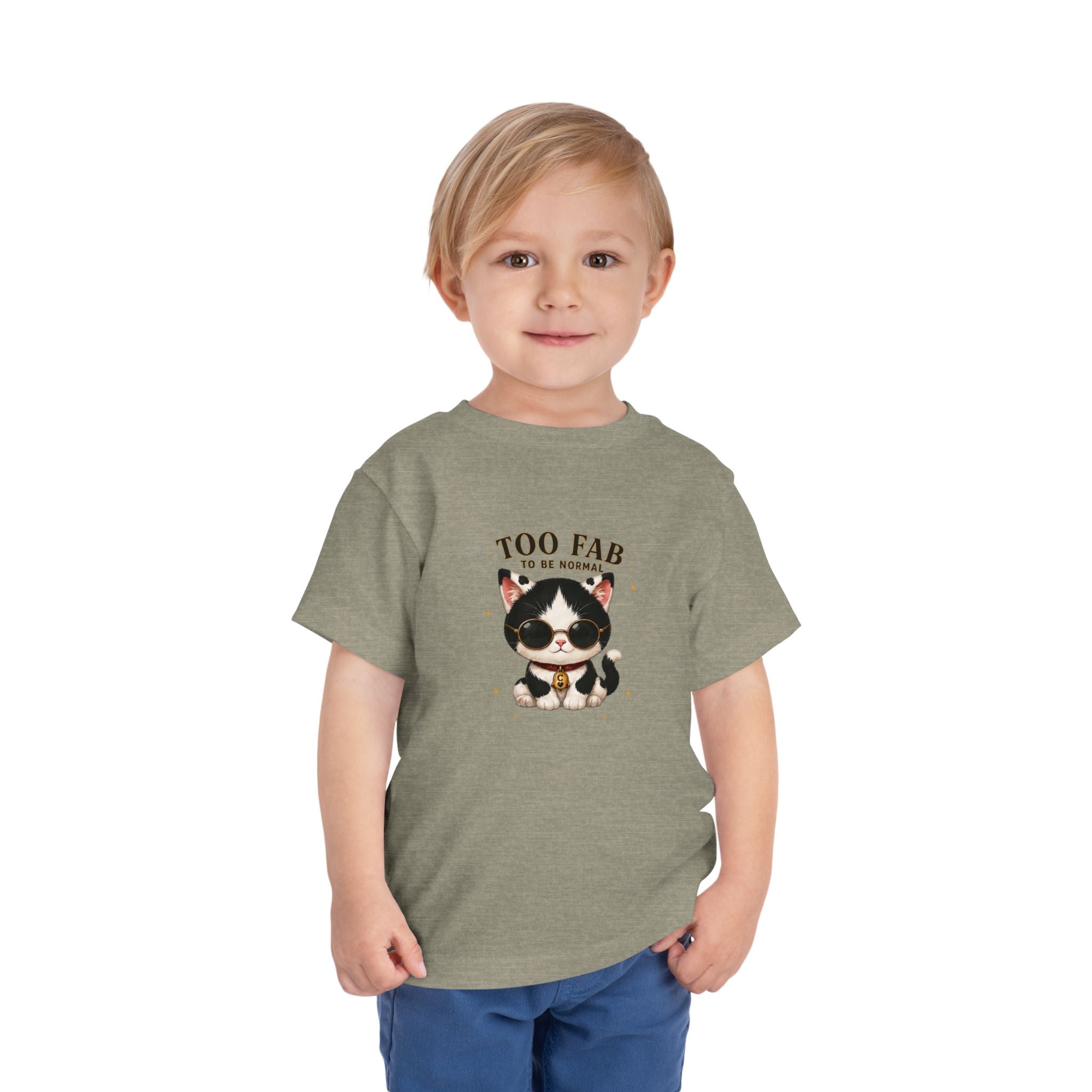 Funny Cat Toddler T-Shirt | Cute Tuxedo Cat Tee | Too Fab to Be Normal | Cowmeow & Co