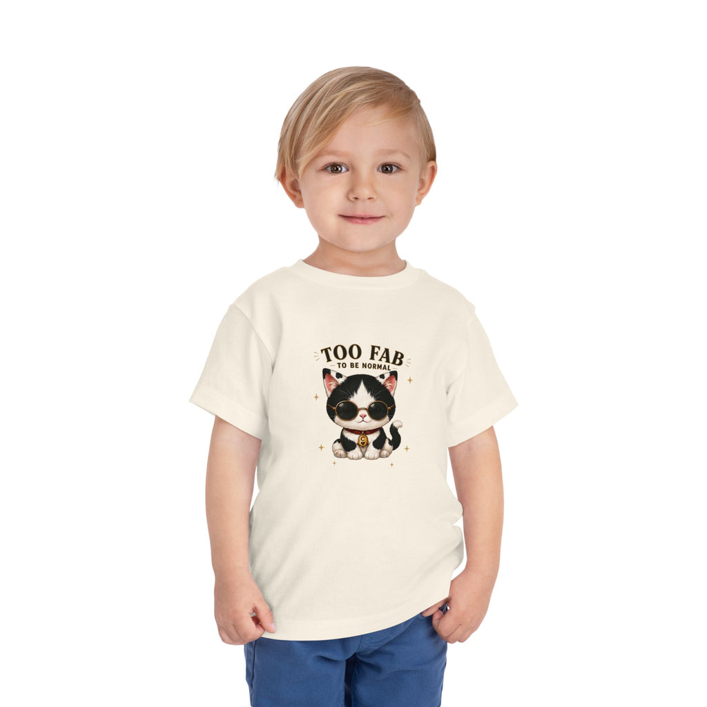 Funny Cat Toddler T-Shirt | Cute Tuxedo Cat Tee | Too Fab to Be Normal | Cowmeow & Co