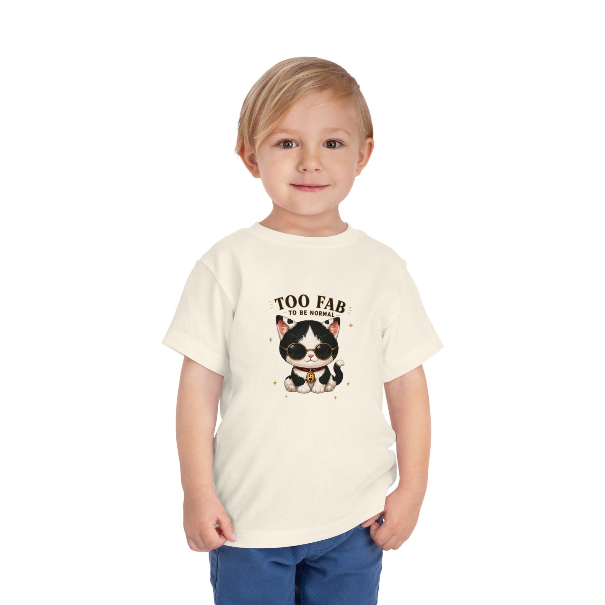 Funny Cat Toddler T-Shirt | Cute Tuxedo Cat Tee | Too Fab to Be Normal | Cowmeow & Co