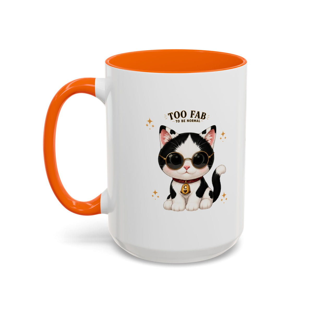 "Too Fab to be Normal Cat Mug | Funny Tuxedo Cat Coffee Mug | Cowmeow & Co"