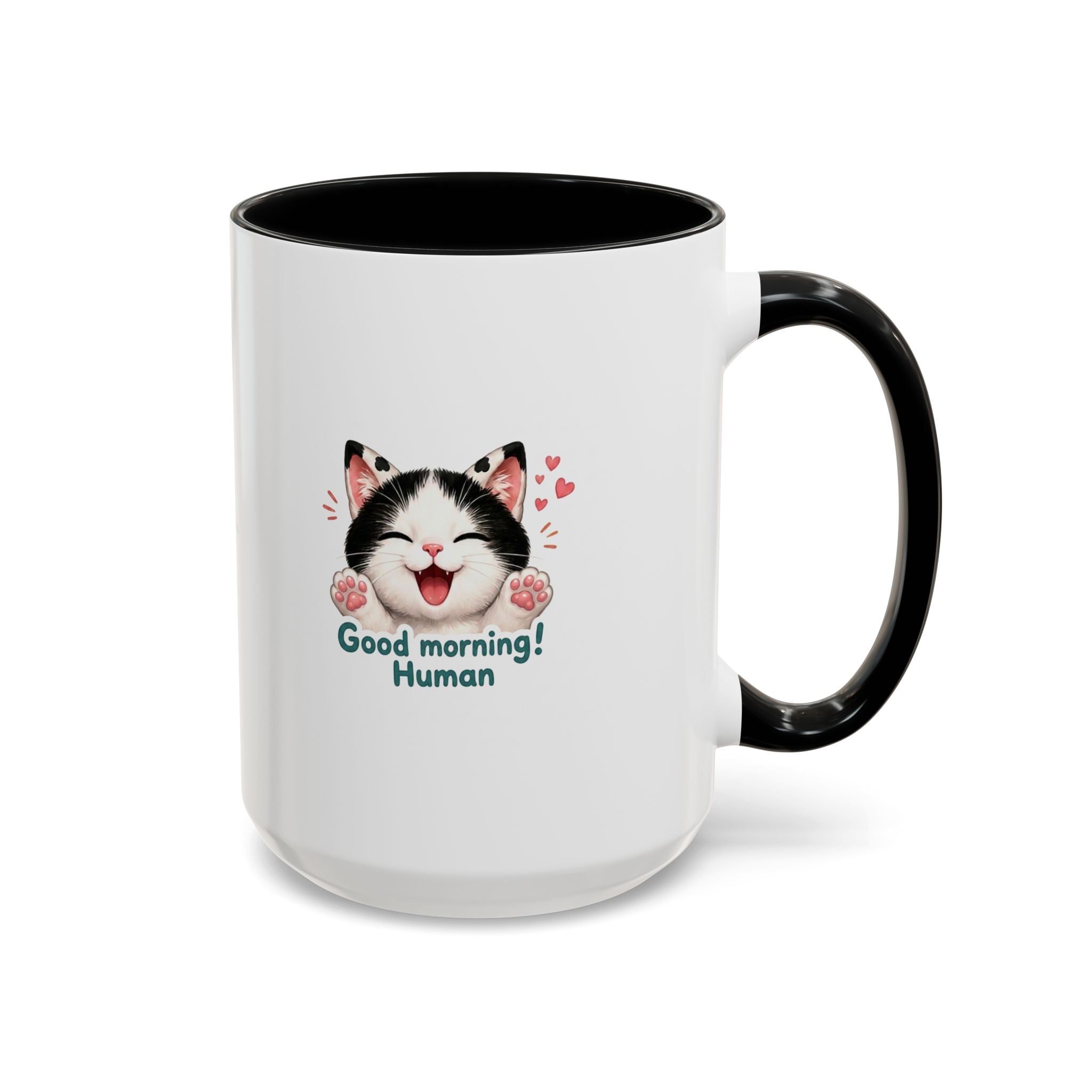 Good Morning, Human! —  Cute Tuxedo Cat Coffee Mug, Cowmeow & Co