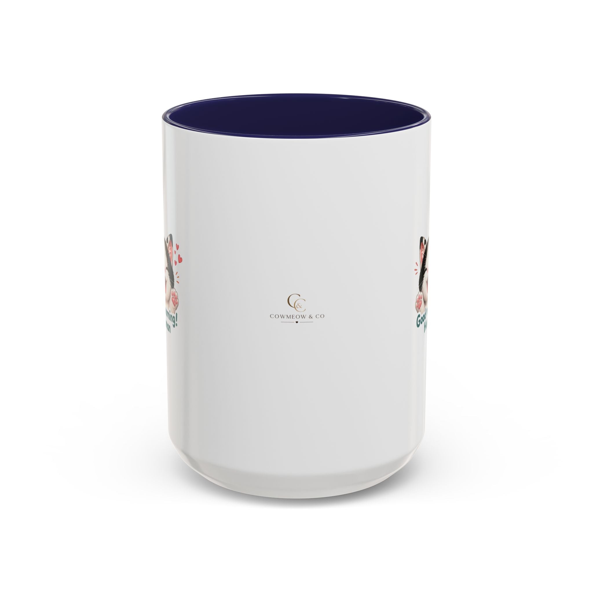 Good Morning, Human! —  Cute Tuxedo Cat Coffee Mug, Cowmeow & Co
