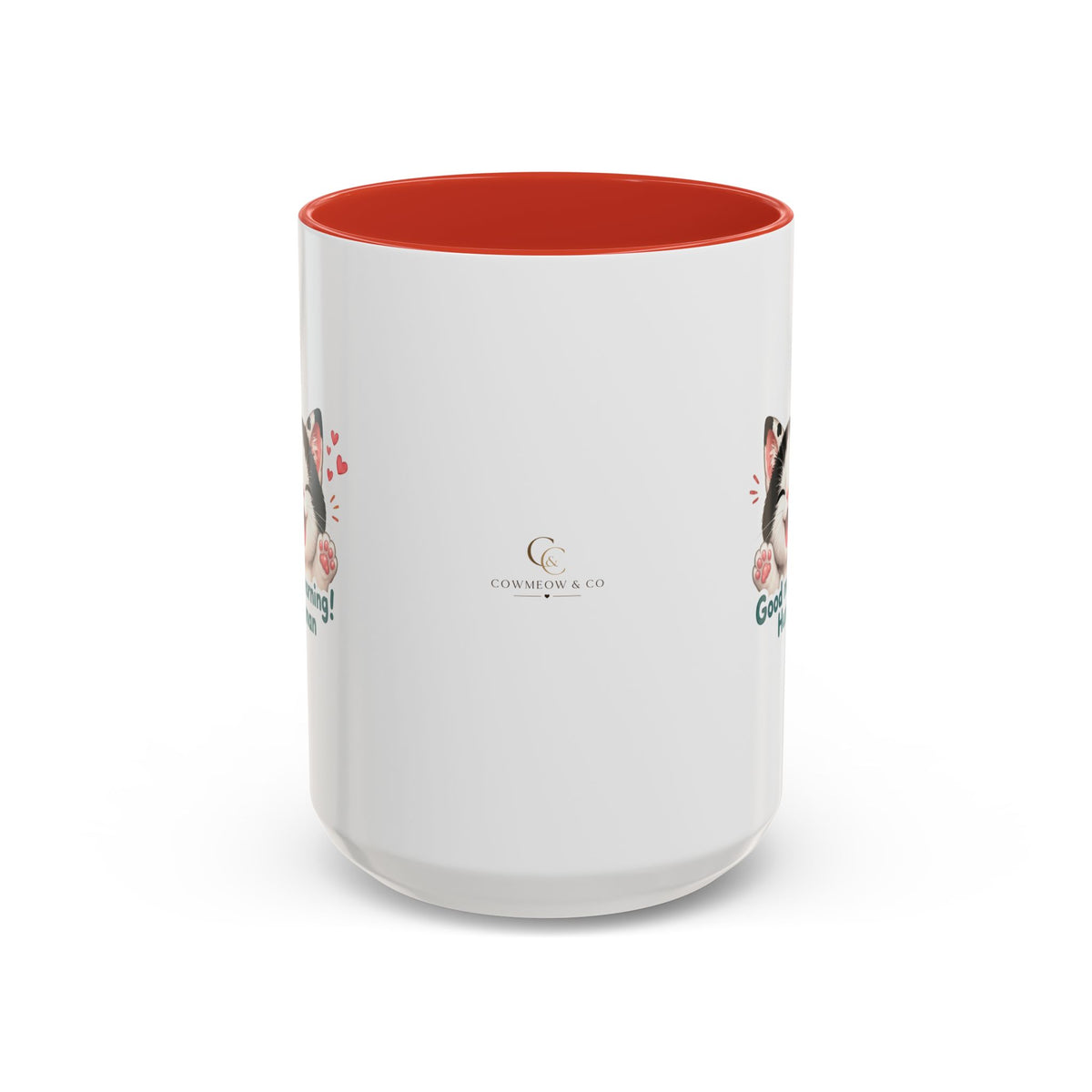 Good Morning, Human! —  Cute Tuxedo Cat Coffee Mug, Cowmeow & Co