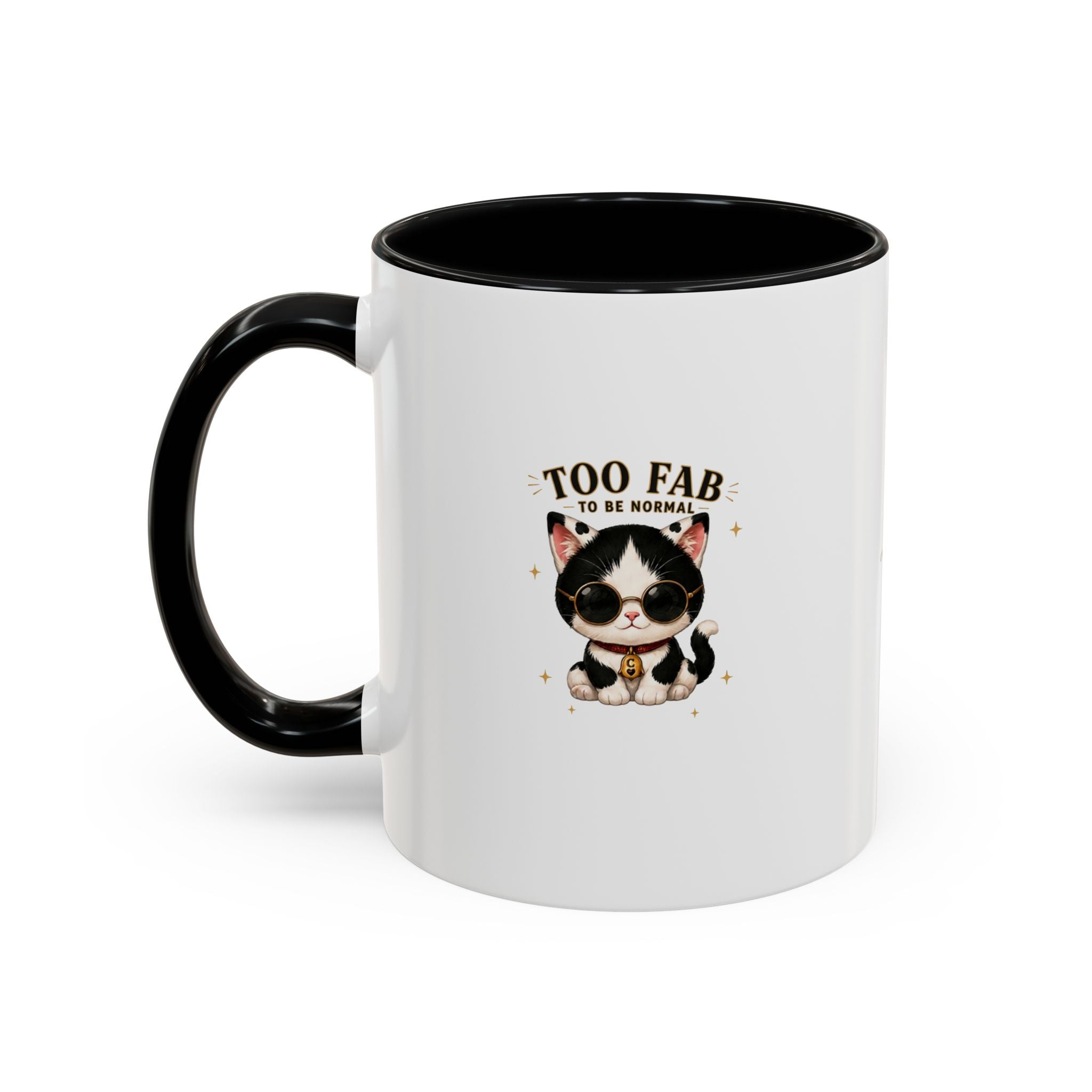 "Too Fab to be Normal Cat Mug | Funny Tuxedo Cat Coffee Mug | Cowmeow & Co"