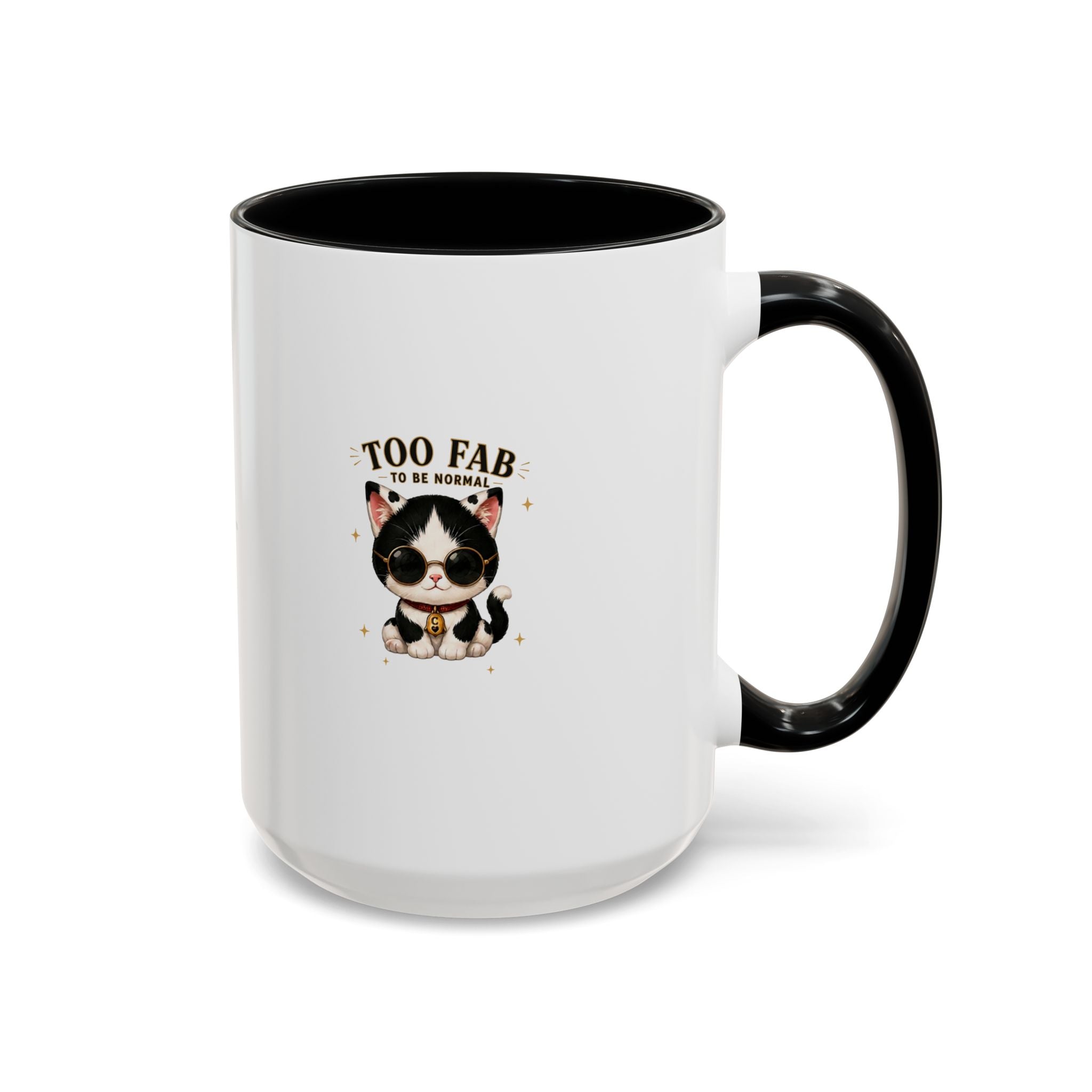 "Too Fab to be Normal Cat Mug | Funny Tuxedo Cat Coffee Mug | Cowmeow & Co"