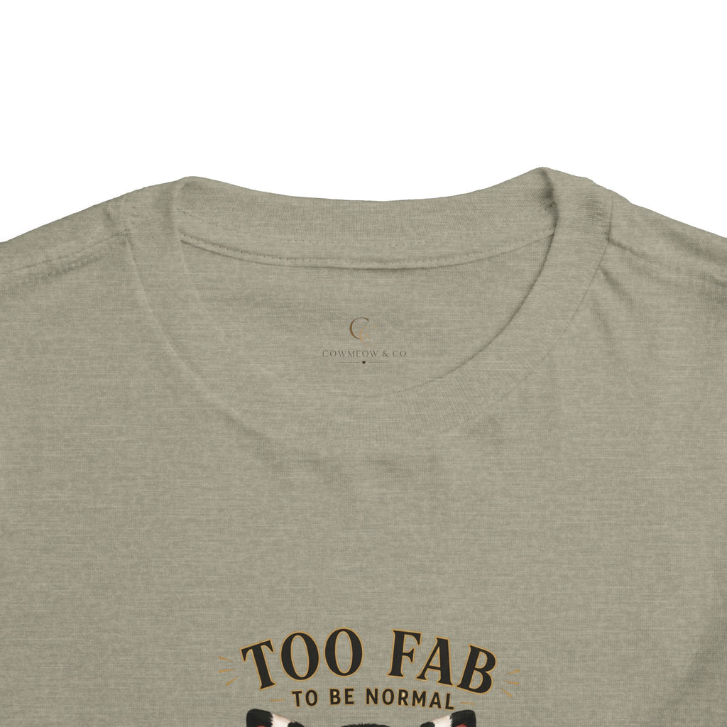 Funny Cat Toddler T-Shirt | Cute Tuxedo Cat Tee | Too Fab to Be Normal | Cowmeow & Co