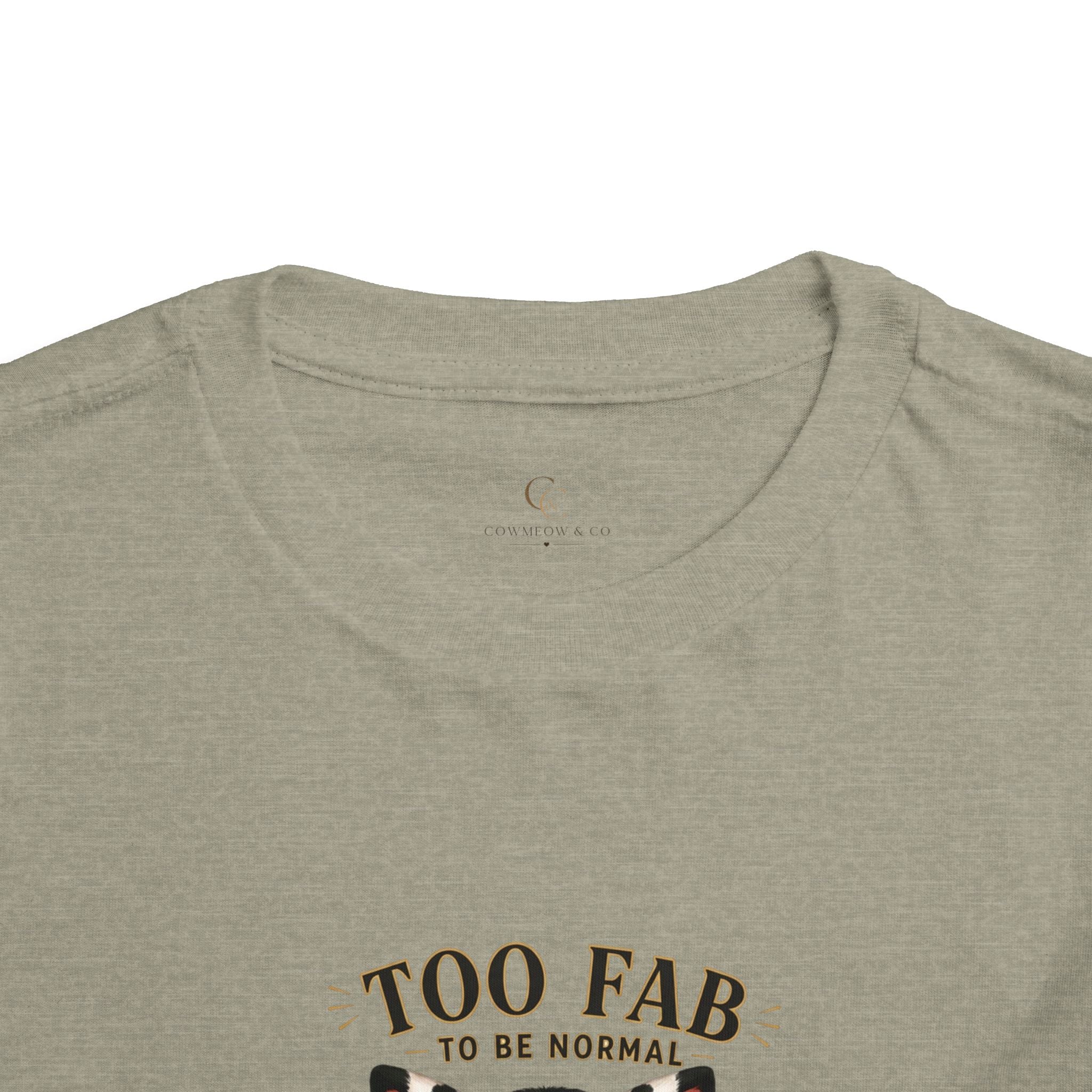Funny Cat Toddler T-Shirt | Cute Tuxedo Cat Tee | Too Fab to Be Normal | Cowmeow & Co