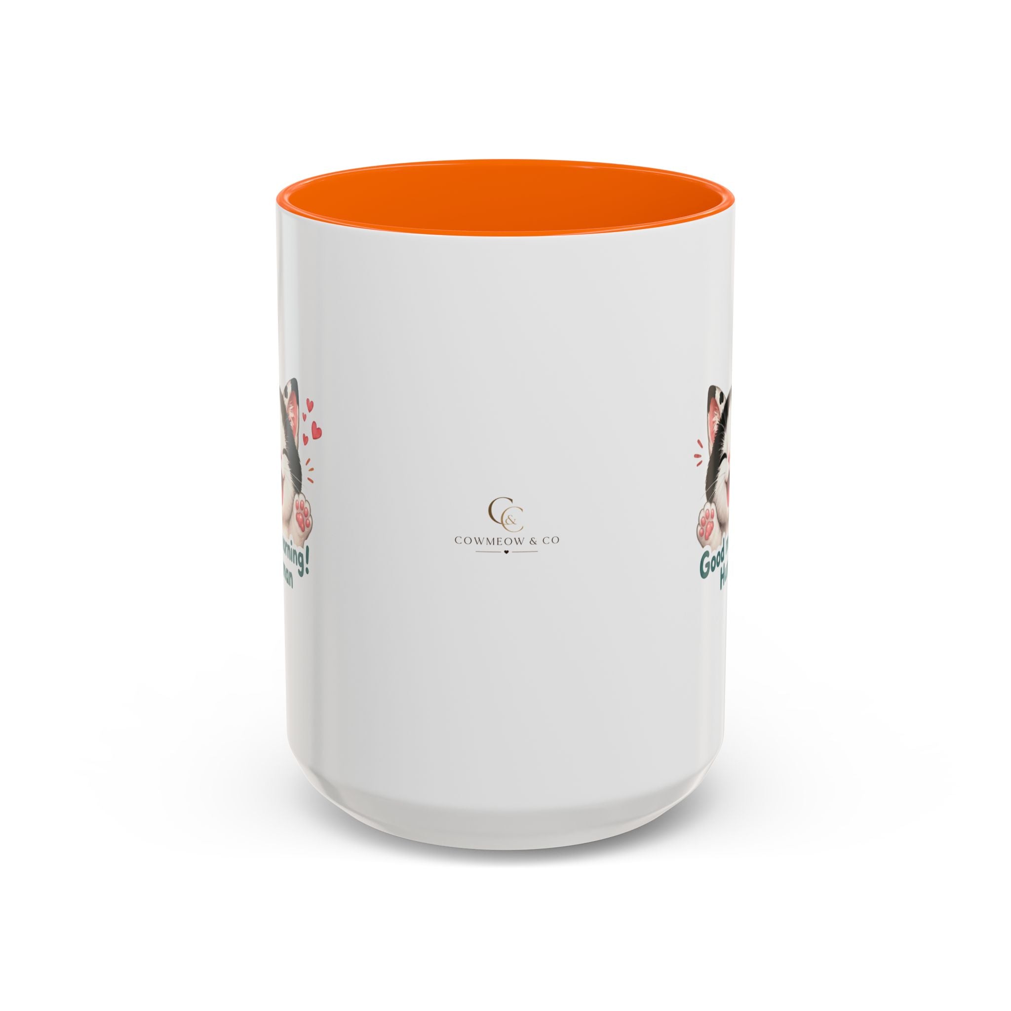 Good Morning, Human! —  Cute Tuxedo Cat Coffee Mug, Cowmeow & Co