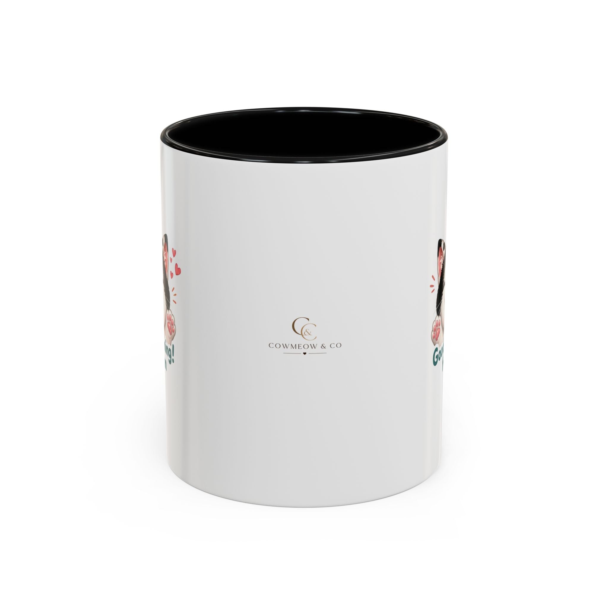 Good Morning, Human! —  Cute Tuxedo Cat Coffee Mug, Cowmeow & Co