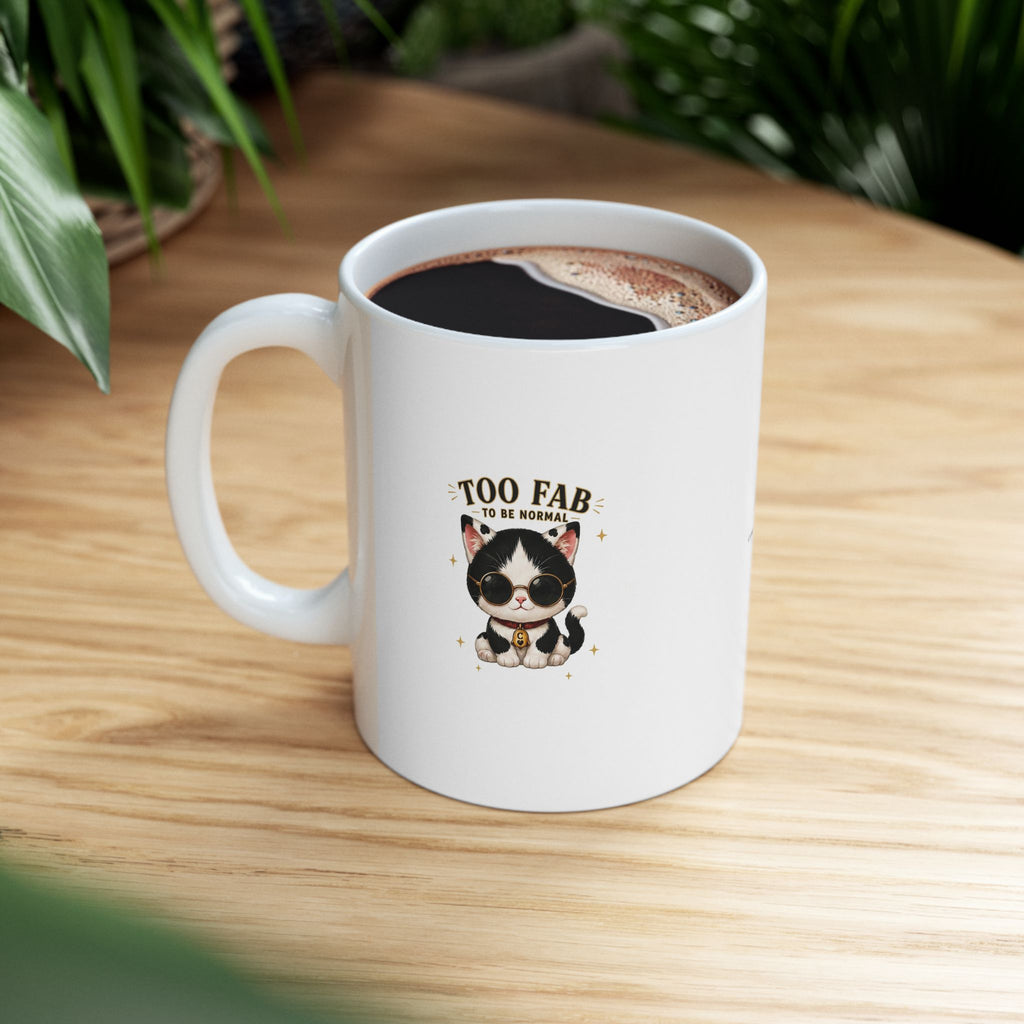 Too Fab Cat Mug |  Cute Tuxedo Cat Coffee Mug | Cowmeow & Co"