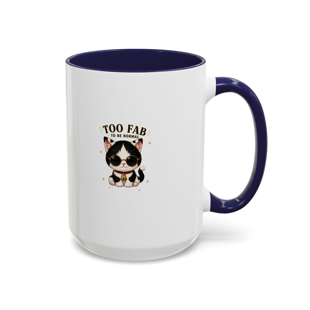 "Too Fab to be Normal Cat Mug | Funny Tuxedo Cat Coffee Mug | Cowmeow & Co"
