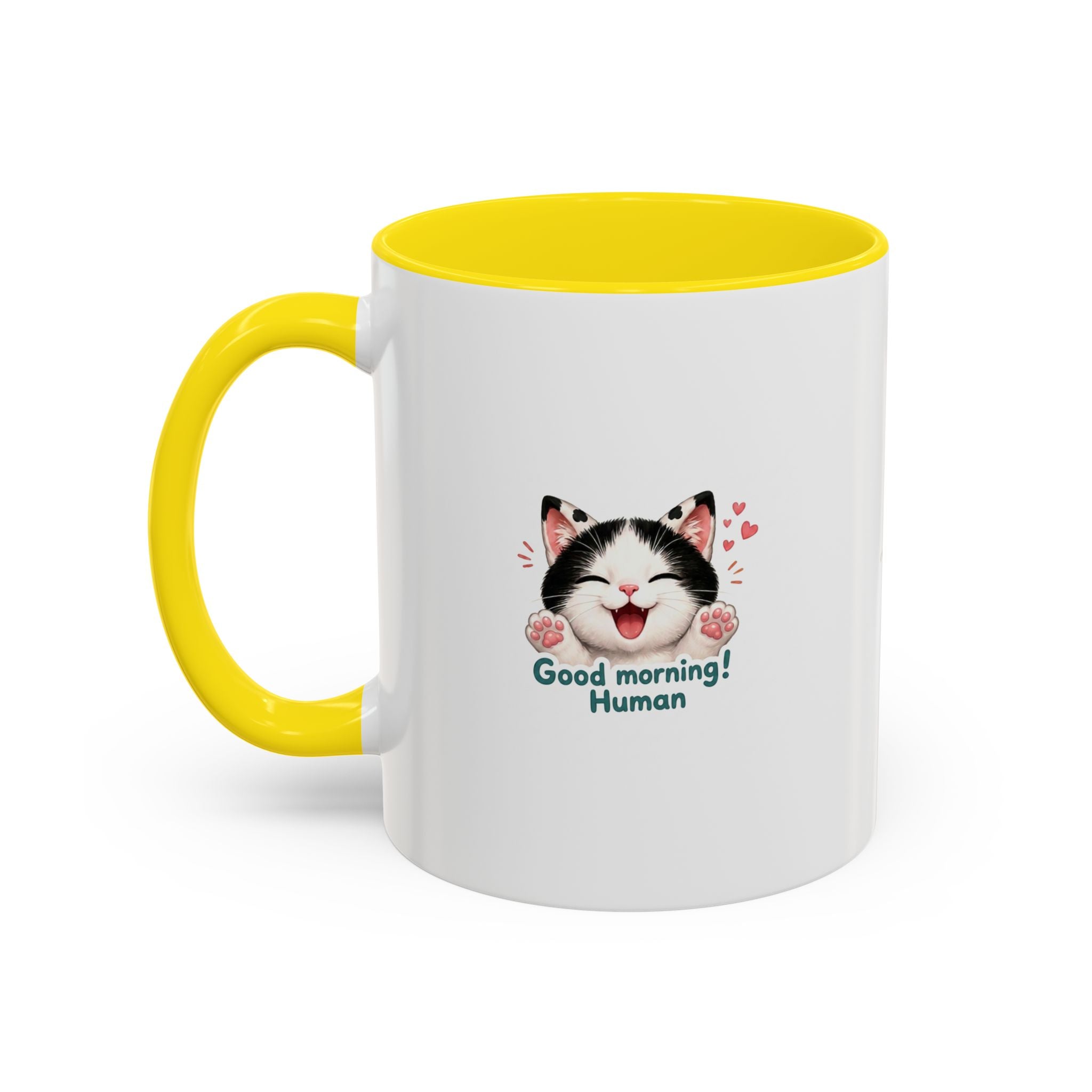 Good Morning, Human! —  Cute Tuxedo Cat Coffee Mug, Cowmeow & Co