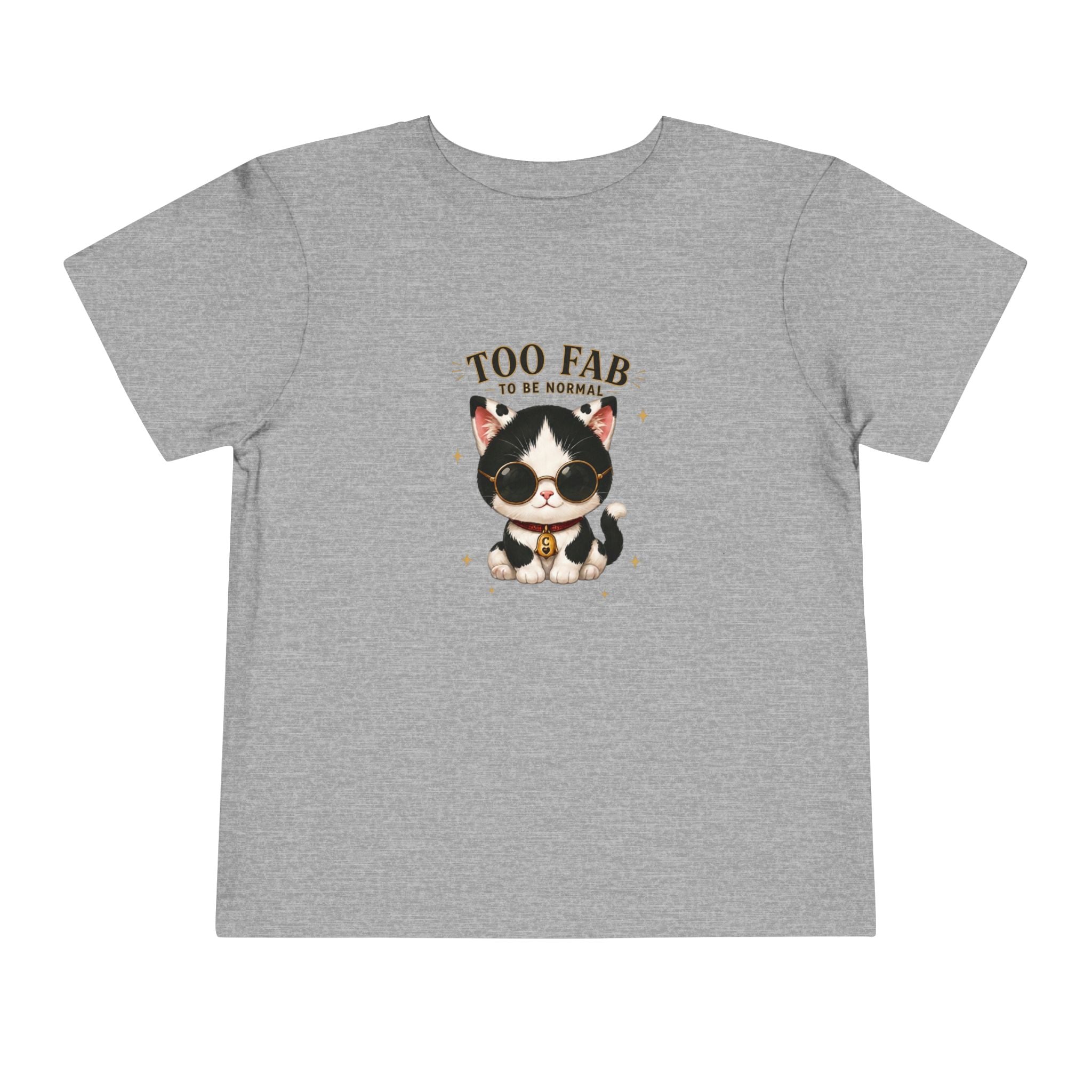 Too Fab to Be Normal Toddler T-Shirt | Cute Tuxedo Cat Tee| Cowmeow & Co