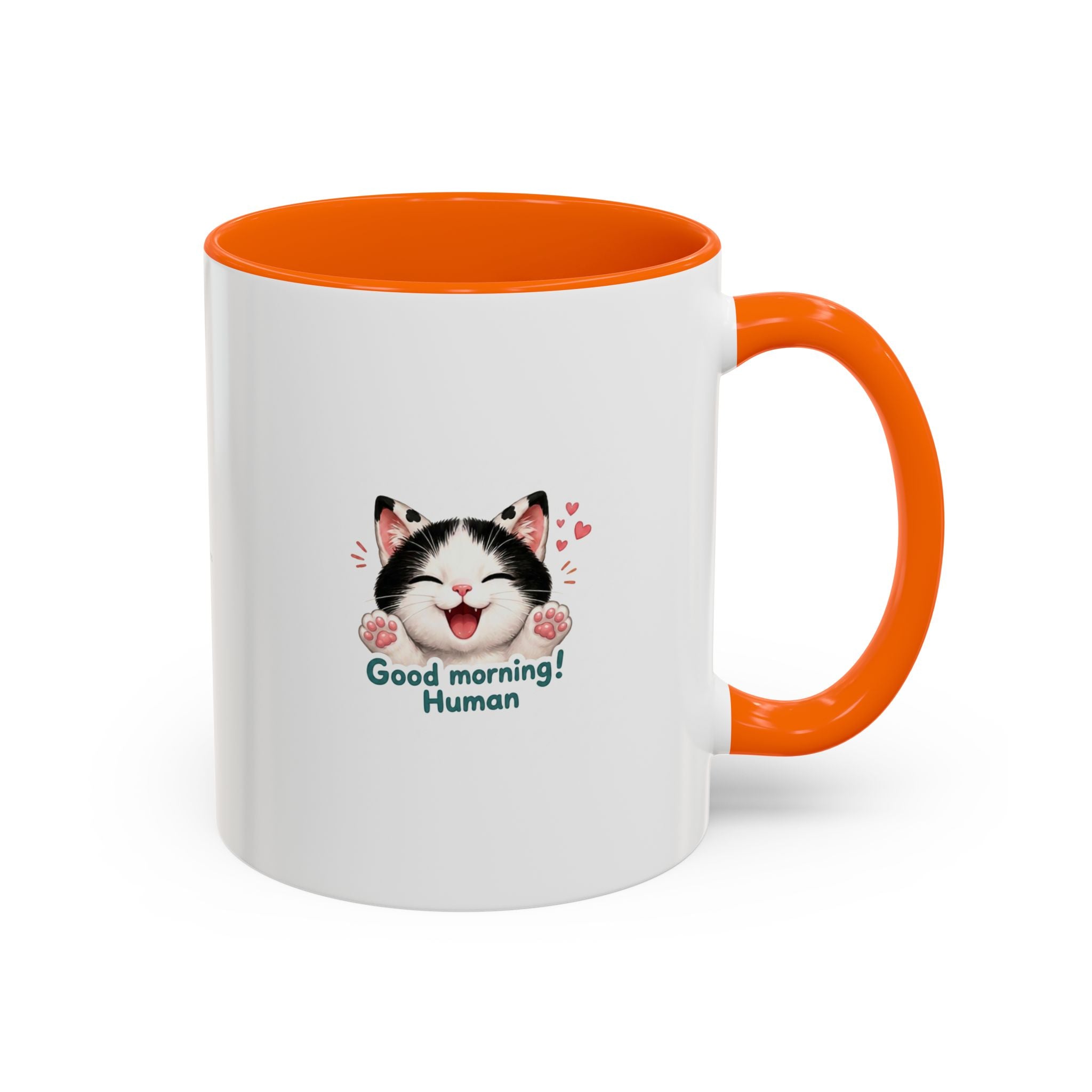 Good Morning, Human! —  Cute Tuxedo Cat Coffee Mug, Cowmeow & Co