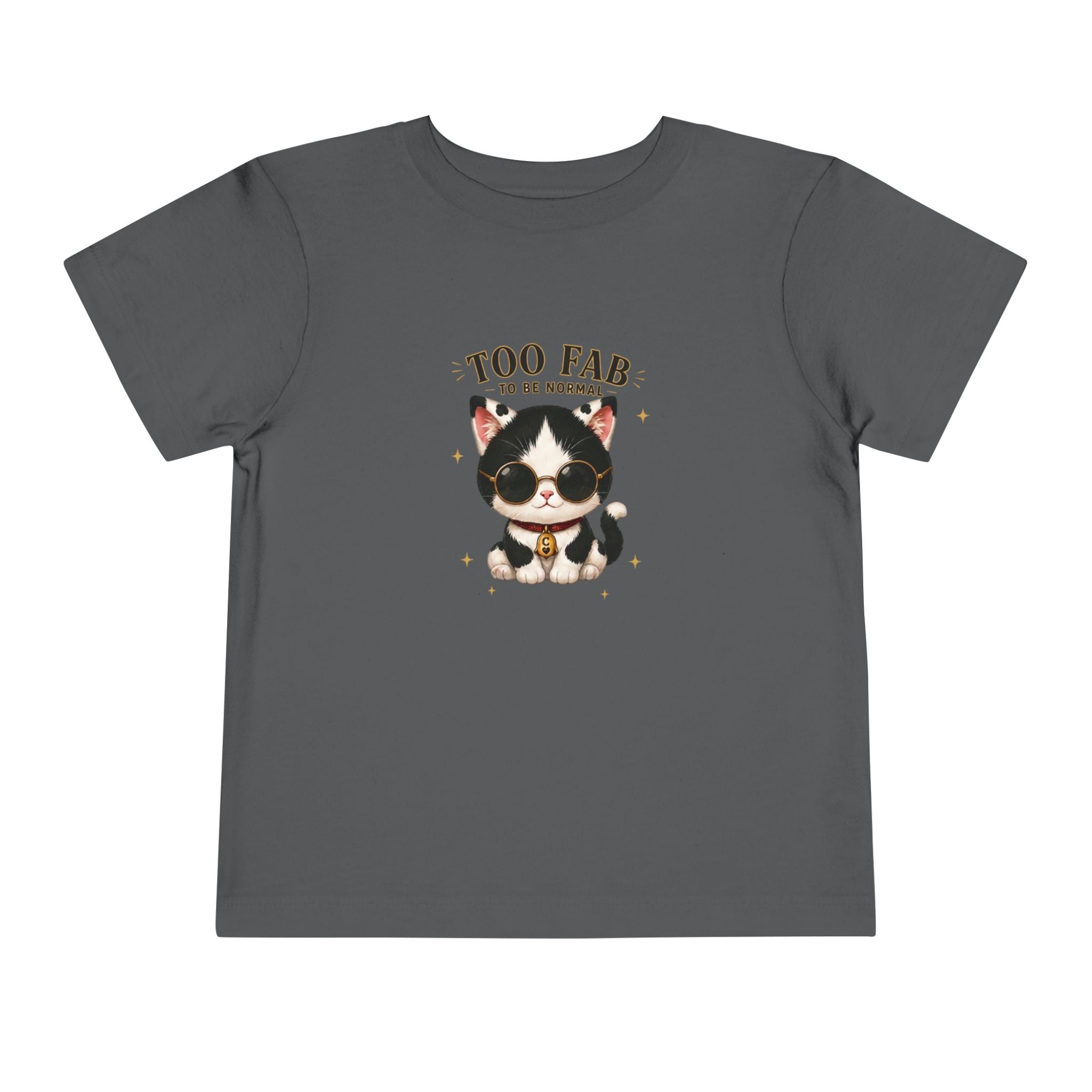 Too Fab to Be Normal Toddler T-Shirt | Cute Tuxedo Cat Tee| Cowmeow & Co