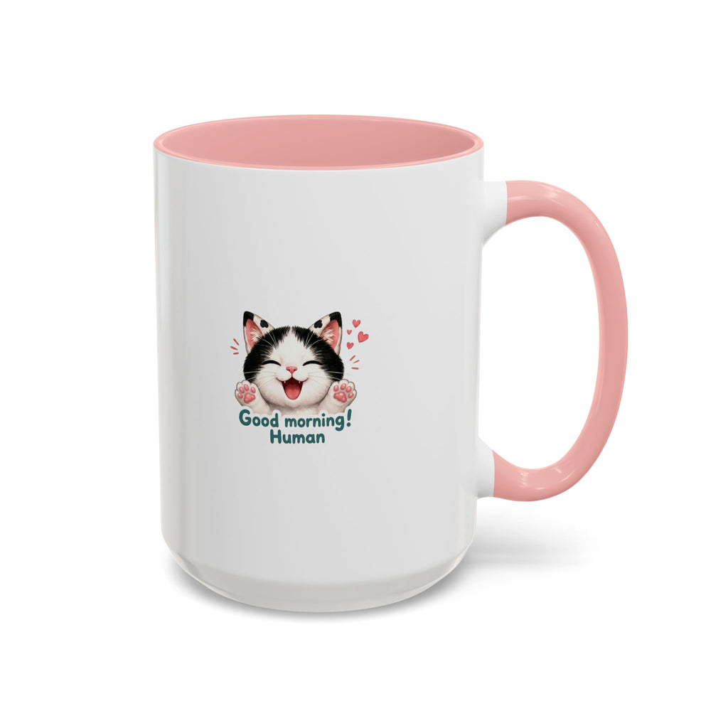 Good Morning, Human! —  Cute Tuxedo Cat Coffee Mug, Cowmeow & Co