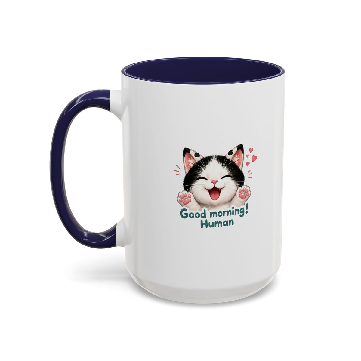 Good Morning, Human! —  Cute Tuxedo Cat Coffee Mug, Cowmeow & Co