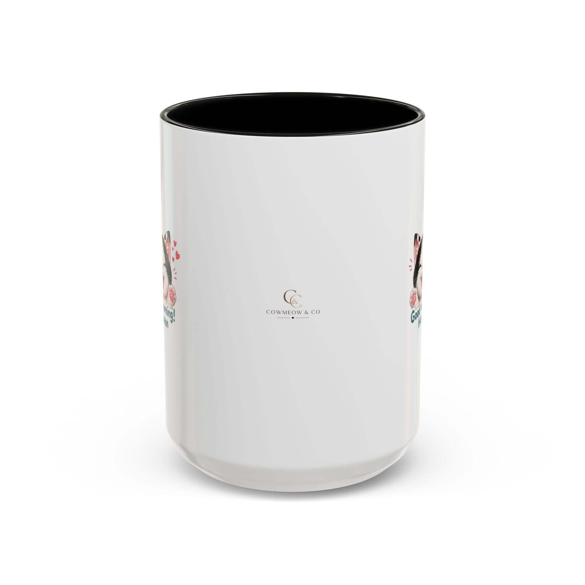 Good Morning, Human! —  Cute Tuxedo Cat Coffee Mug, Cowmeow & Co
