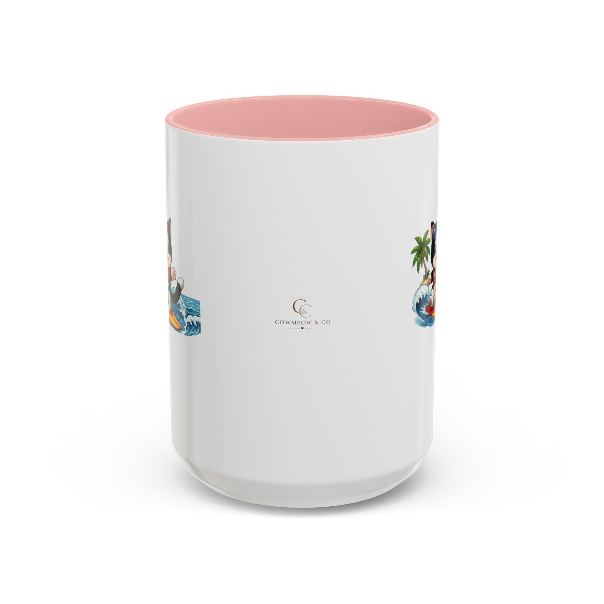 Surfing Cat Summer Coffee Mug | Cute Beach Cat Mug | Cowmeow & Co