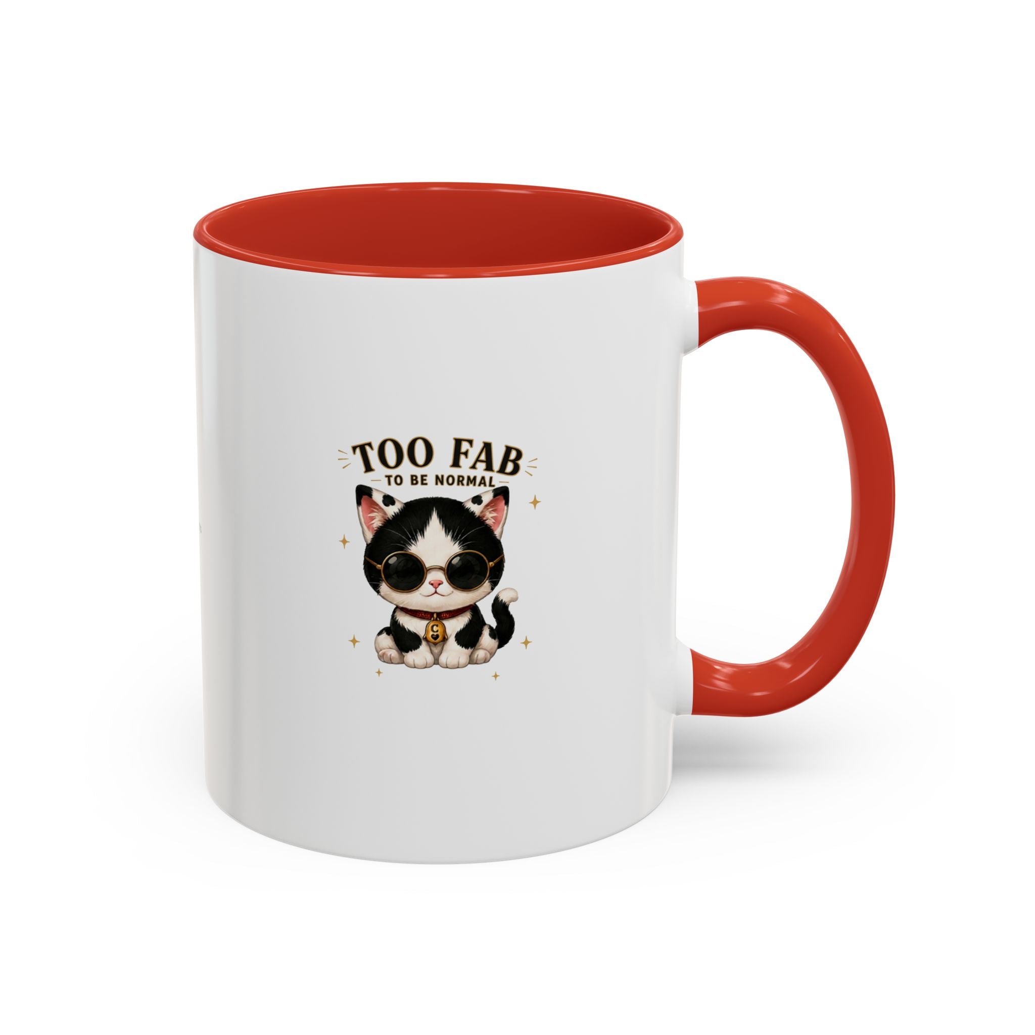 "Too Fab to be Normal Cat Mug | Funny Tuxedo Cat Coffee Mug | Cowmeow & Co"