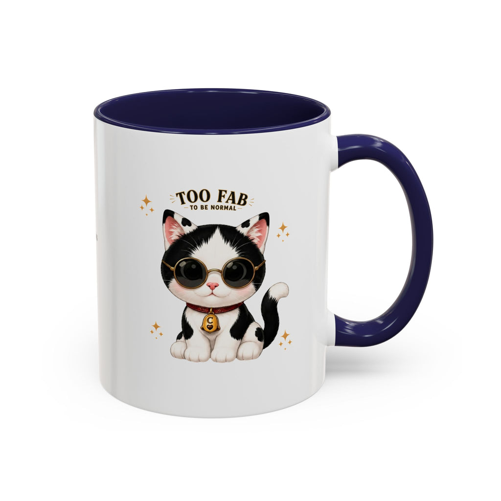 "Too Fab to be Normal Cat Mug | Funny Tuxedo Cat Coffee Mug | Cowmeow & Co"