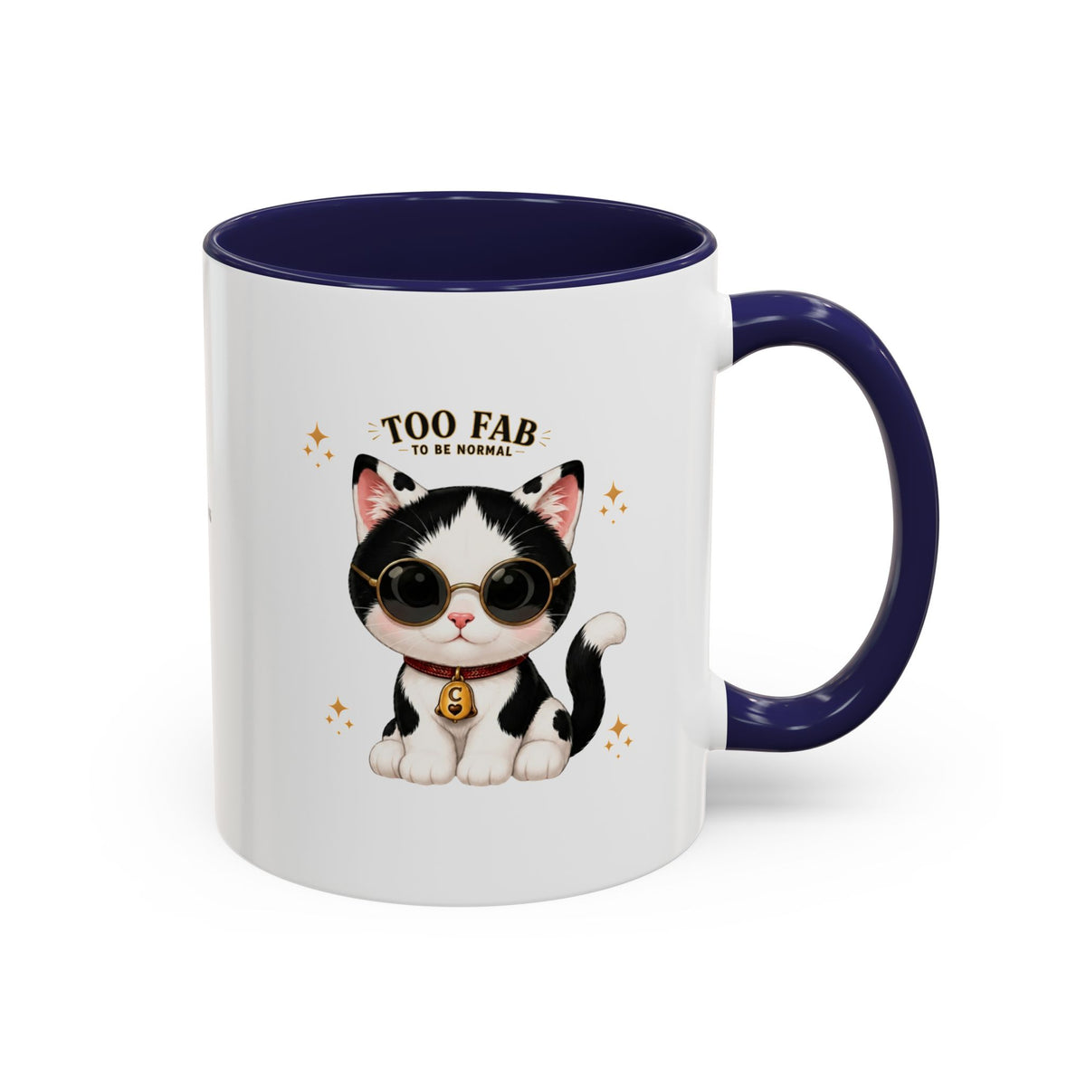 "Too Fab to be Normal Cat Mug | Funny Tuxedo Cat Coffee Mug | Cowmeow & Co"