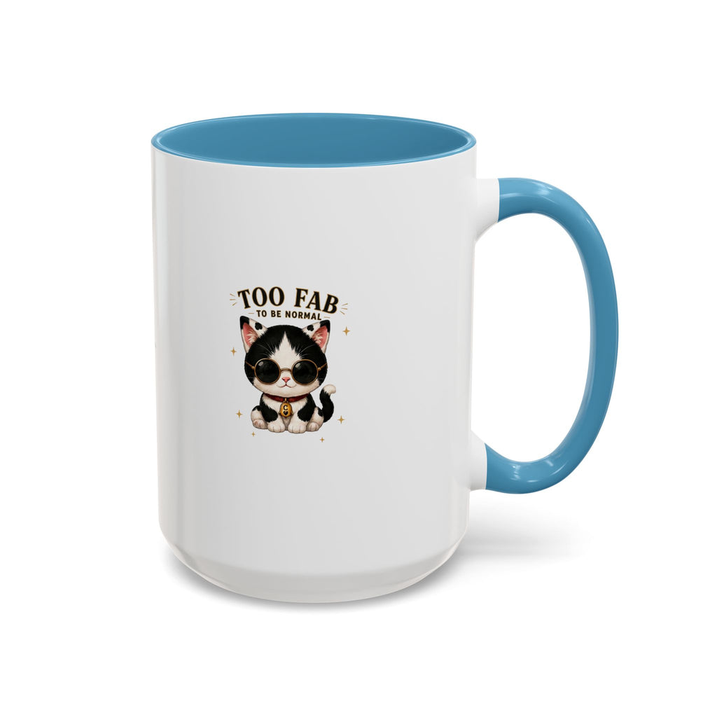 "Too Fab to be Normal Cat Mug | Funny Tuxedo Cat Coffee Mug | Cowmeow & Co"