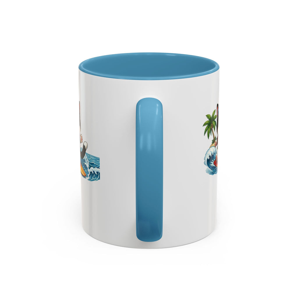 Surfing Cat Summer Coffee Mug | Cute Beach Cat Mug | Cowmeow & Co