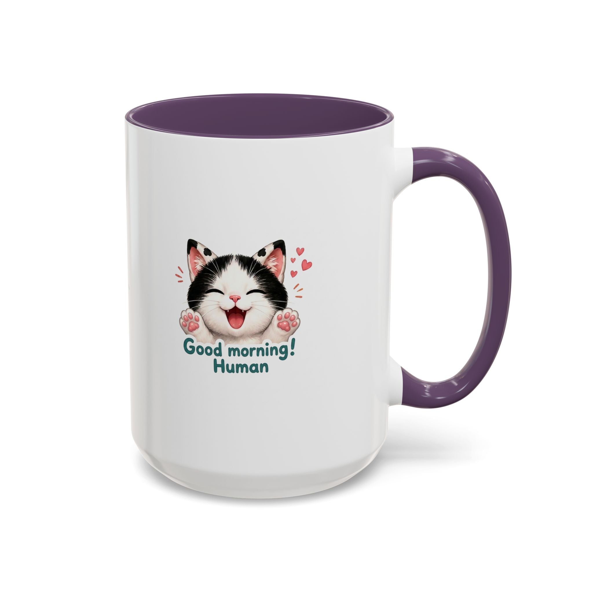 Good Morning, Human! —  Cute Tuxedo Cat Coffee Mug, Cowmeow & Co