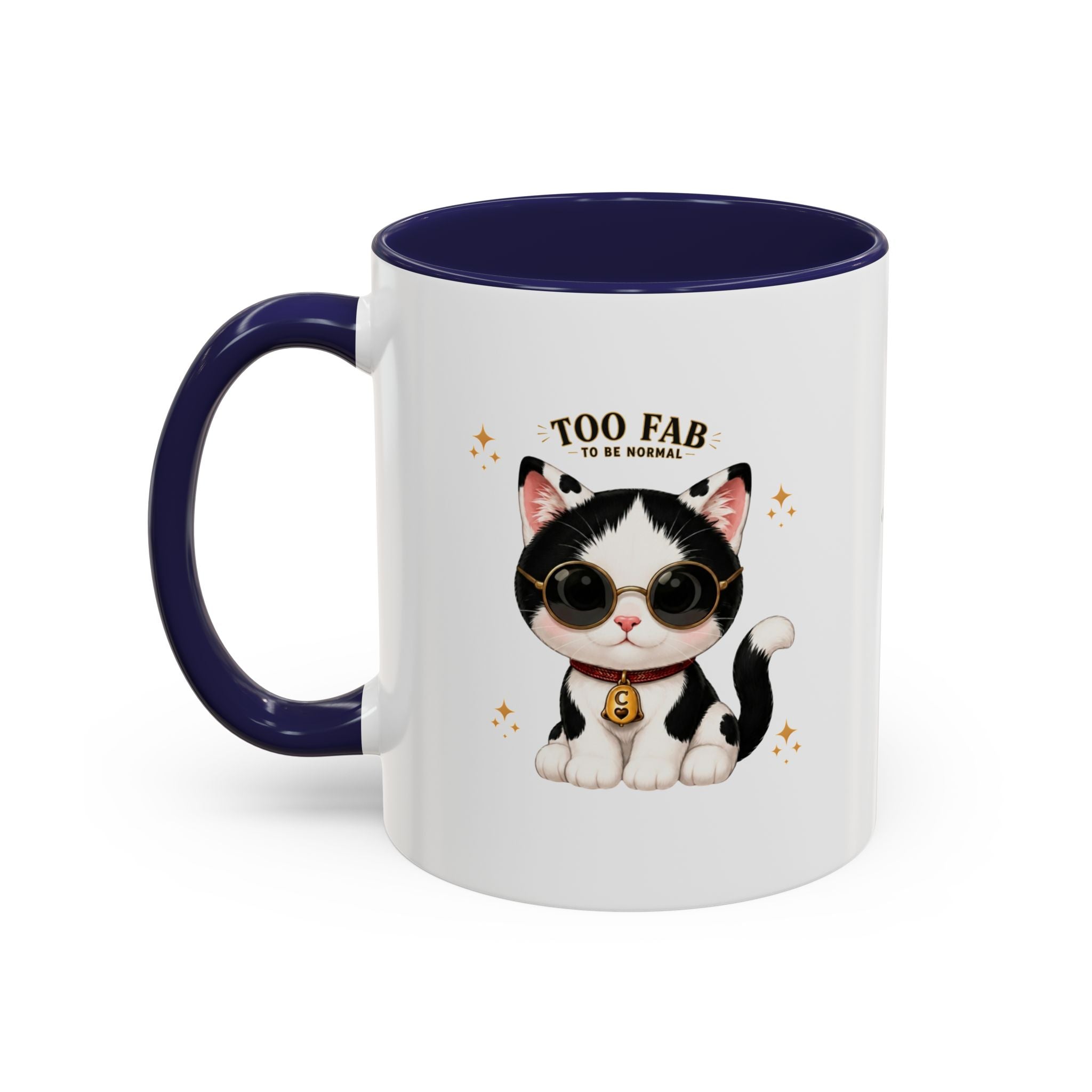 "Too Fab to be Normal Cat Mug | Funny Tuxedo Cat Coffee Mug | Cowmeow & Co"
