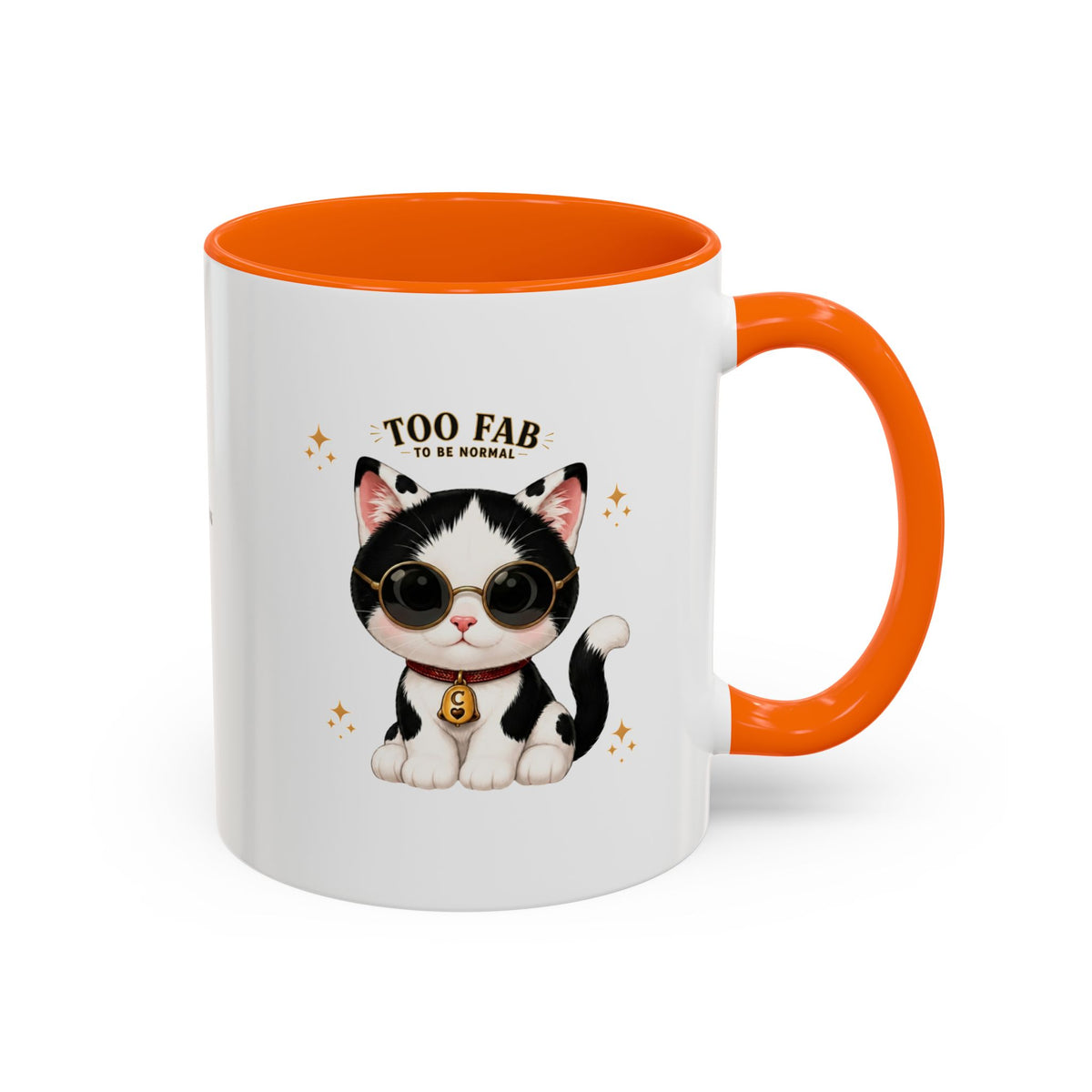 "Too Fab to be Normal Cat Mug | Funny Tuxedo Cat Coffee Mug | Cowmeow & Co"