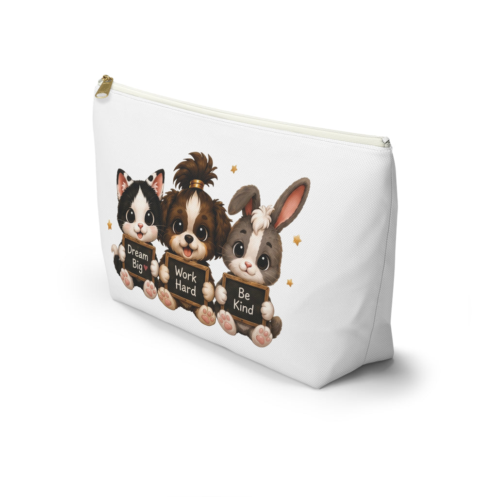 Cowmeow & Co Trio Pouch — Dream Big, Work Hard, Be Kind