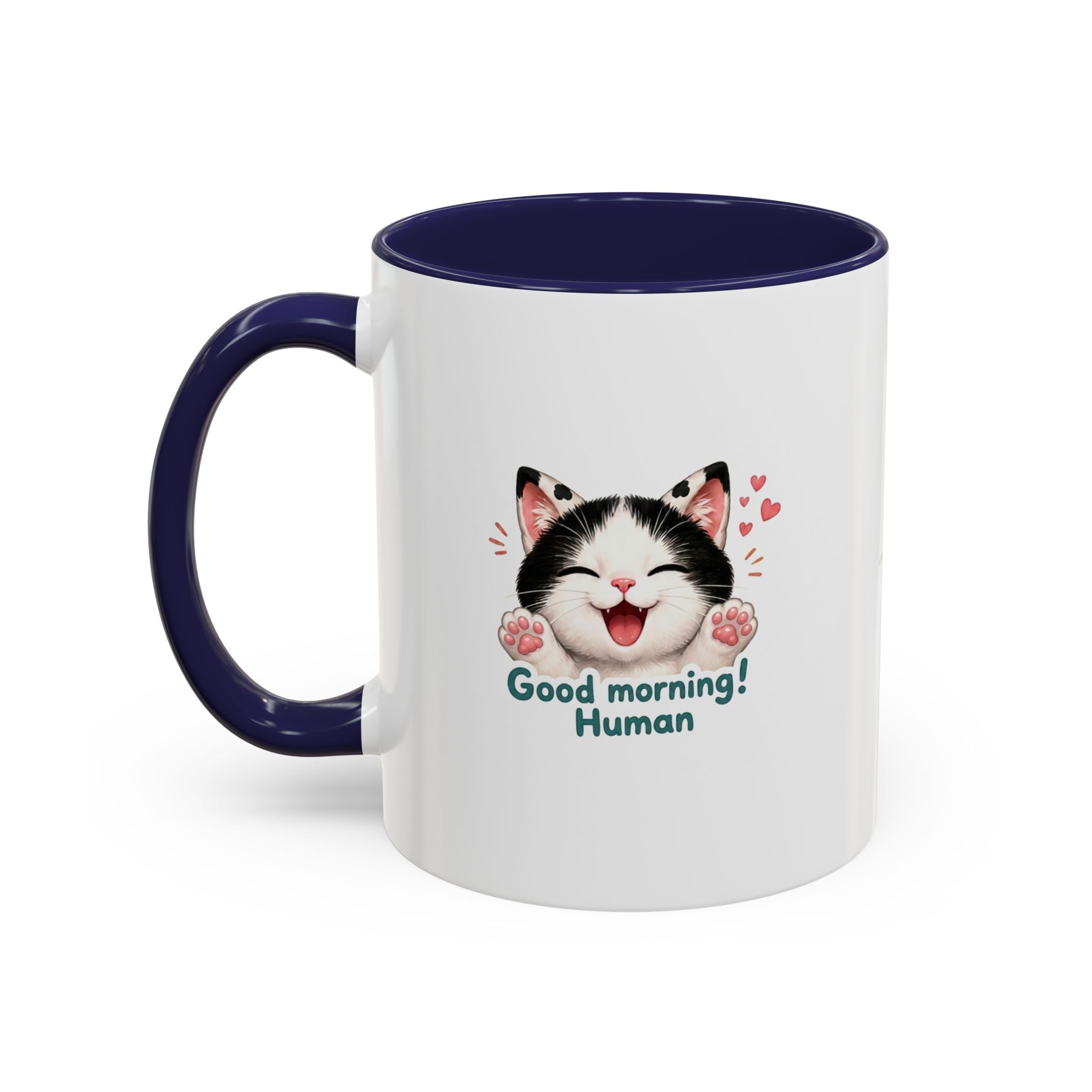 Good Morning, Human! —  Cute Tuxedo Cat Coffee Mug, Cowmeow & Co
