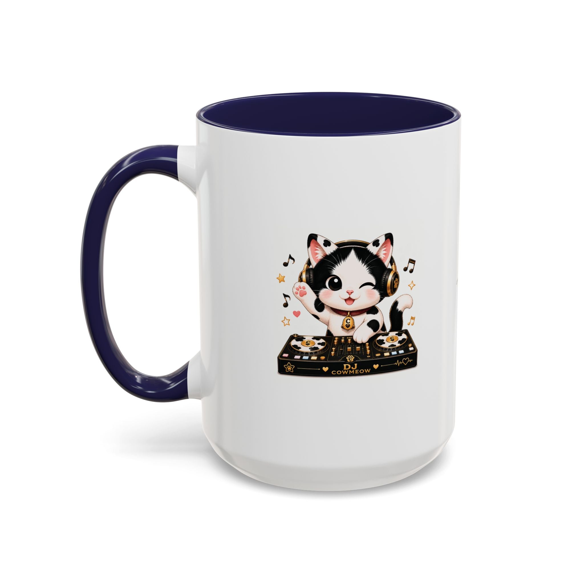 DJ Cat Coffee Mug | Funny Tuxedo Cat Gift | Cowmeow & Co