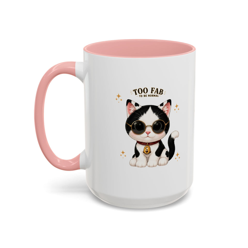 "Too Fab to be Normal Cat Mug | Funny Tuxedo Cat Coffee Mug | Cowmeow & Co"