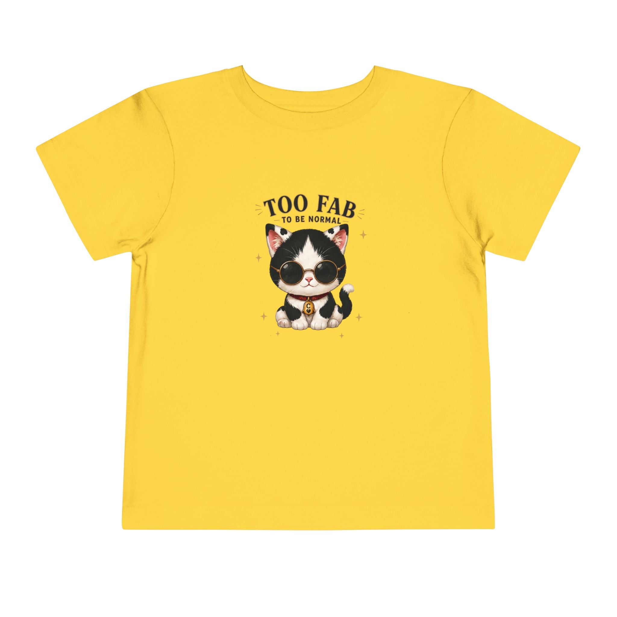 Too Fab to Be Normal Toddler T-Shirt | Cute Tuxedo Cat Tee| Cowmeow & Co