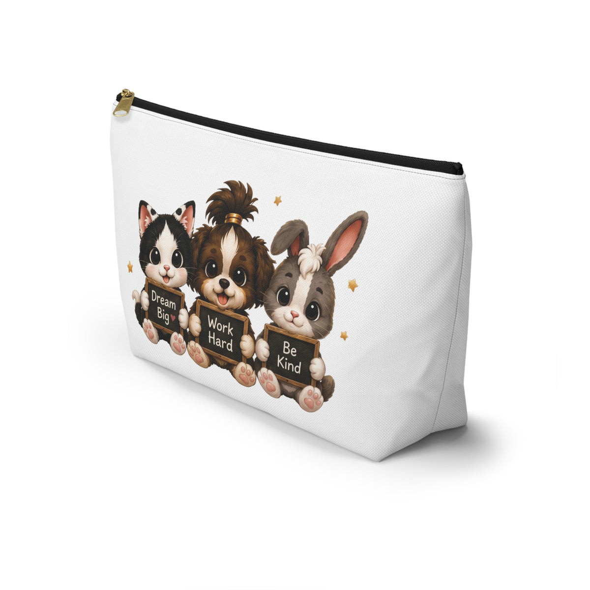 Cowmeow & Co Trio Pouch — Dream Big, Work Hard, Be Kind