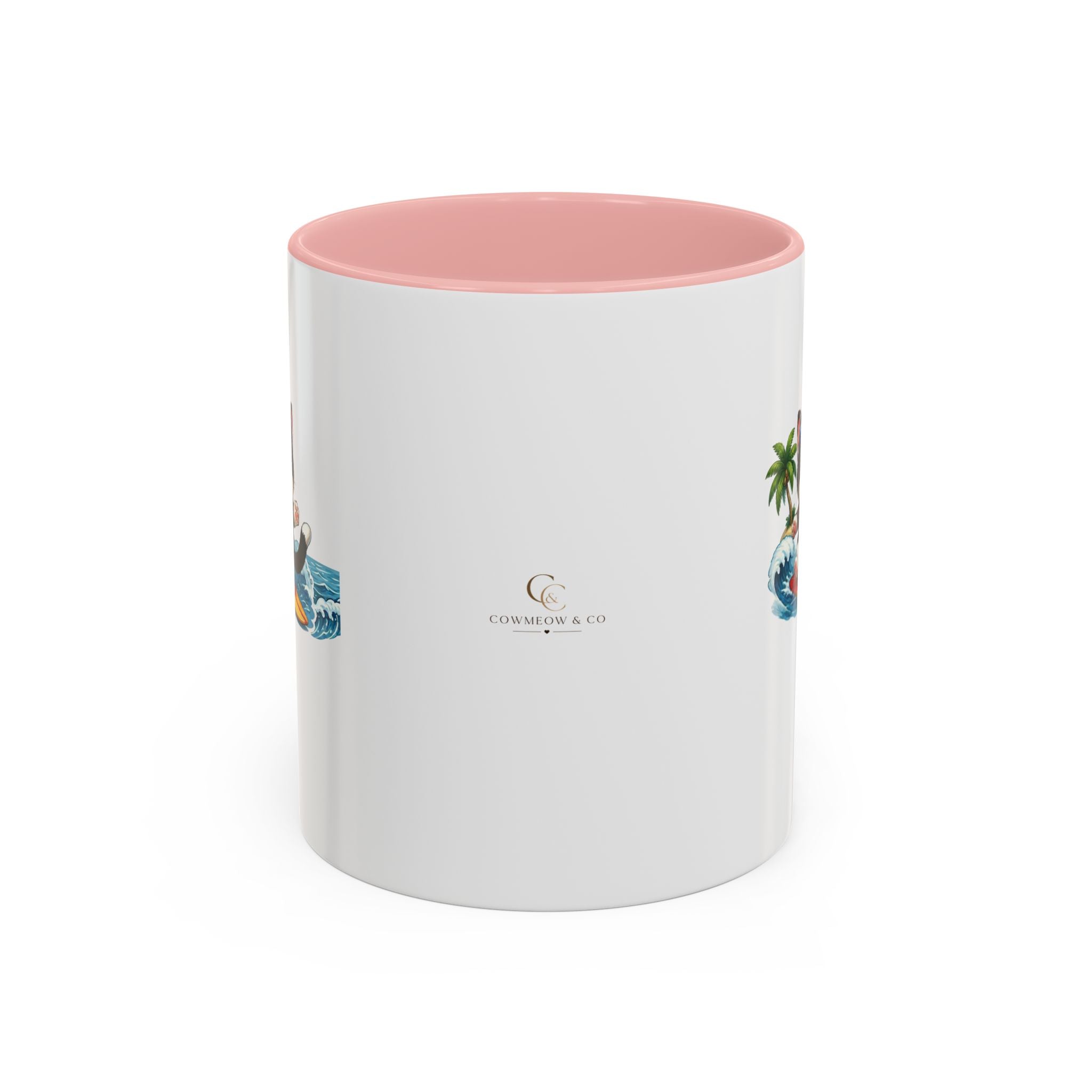 Surfing Cat Summer Coffee Mug | Cute Beach Cat Mug | Cowmeow & Co