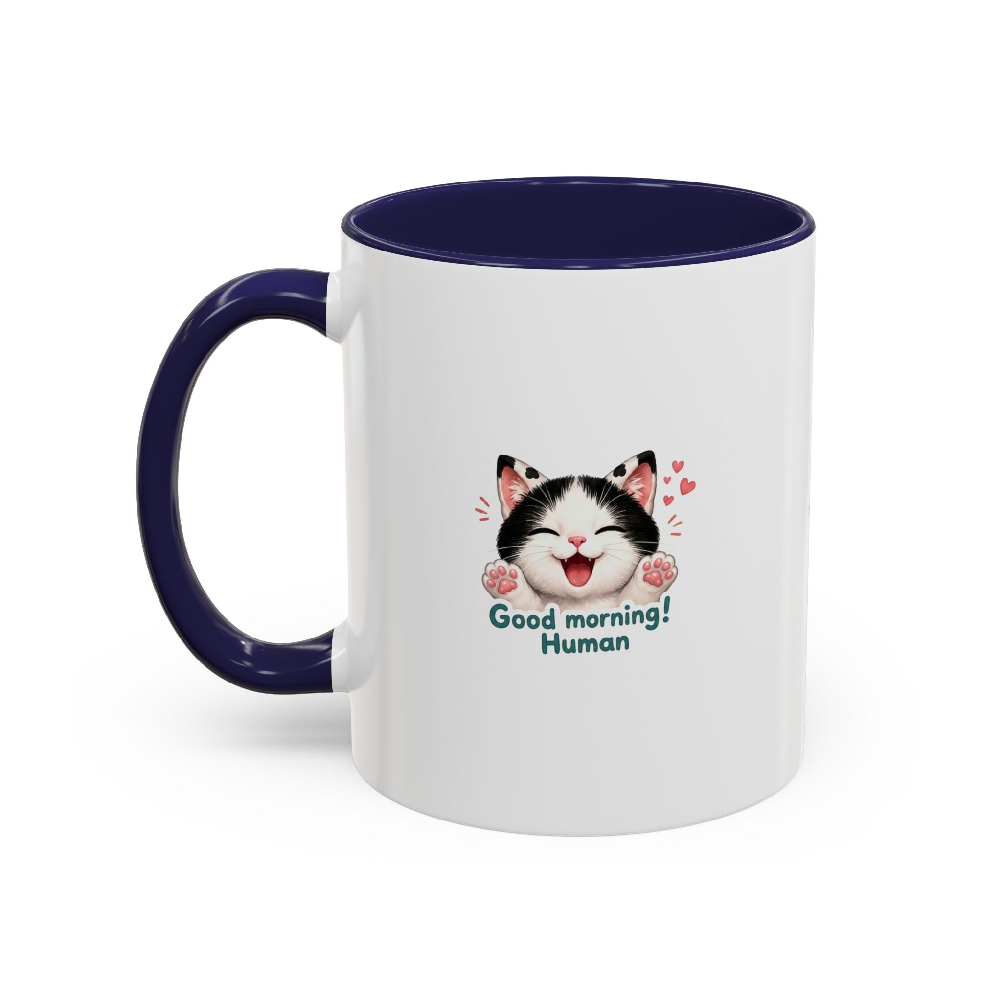 Good Morning, Human! —  Cute Tuxedo Cat Coffee Mug, Cowmeow & Co