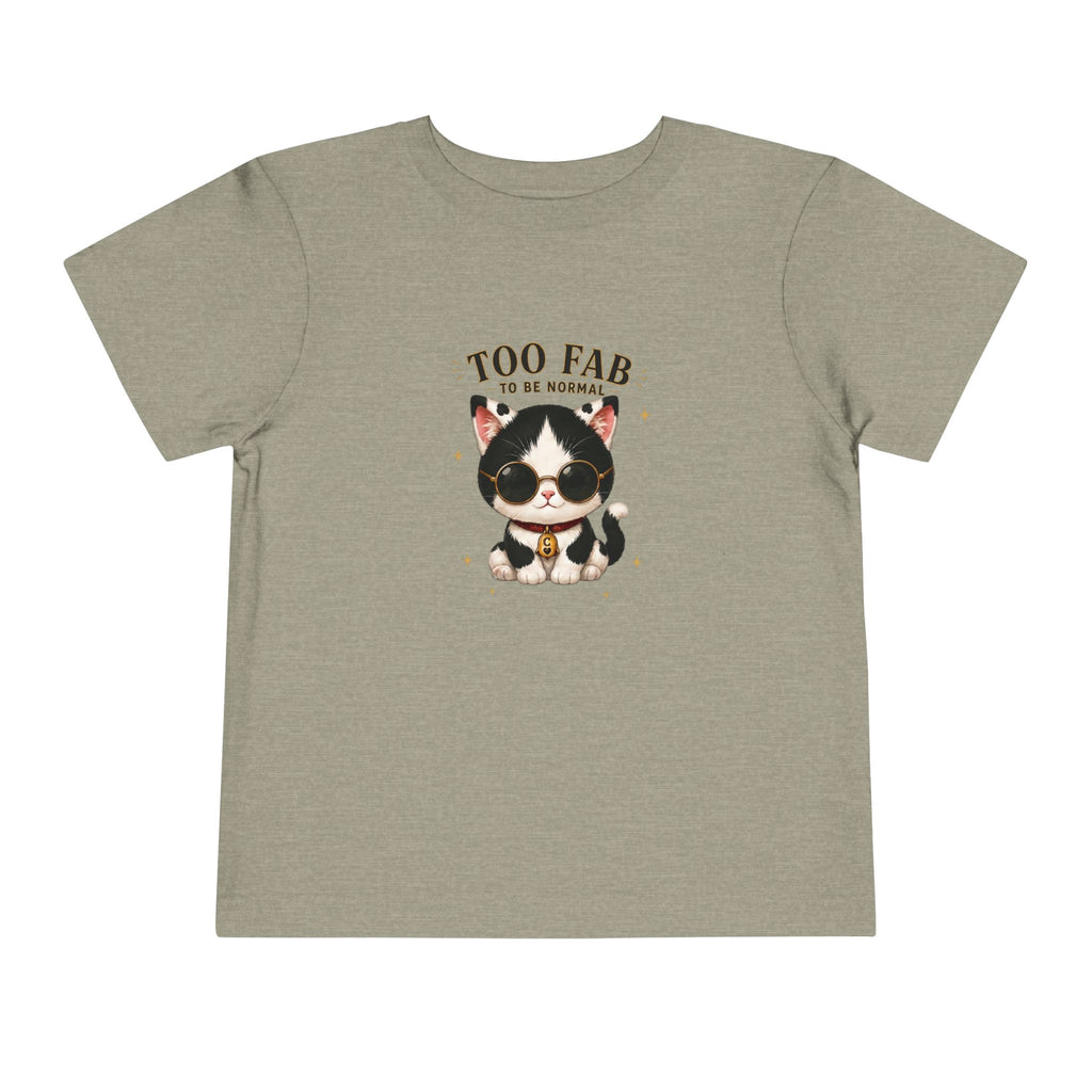 Funny Cat Toddler T-Shirt | Cute Tuxedo Cat Tee | Too Fab to Be Normal | Cowmeow & Co