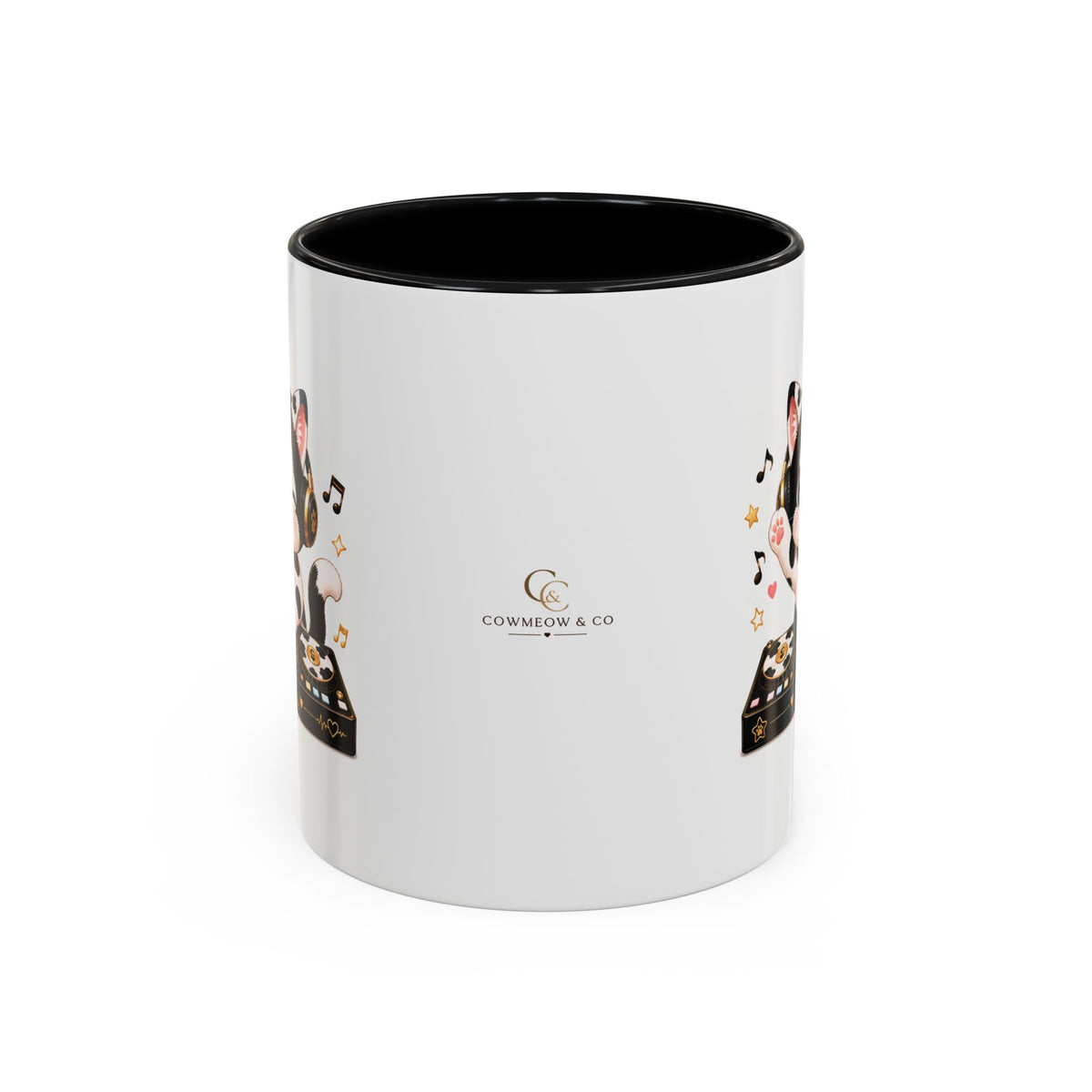 DJ Cat Coffee Mug | Funny Tuxedo Cat Gift | Cowmeow & Co