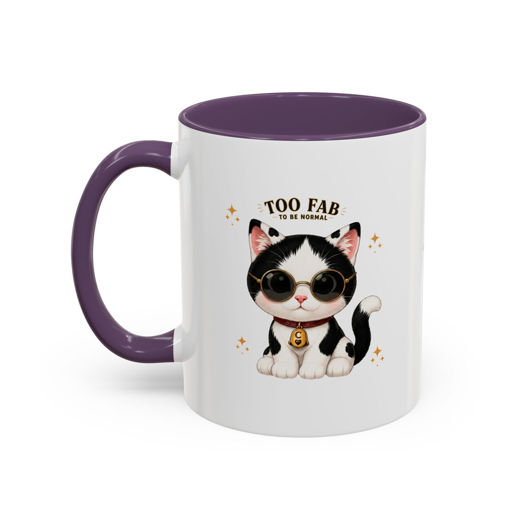 "Too Fab to be Normal Cat Mug | Funny Tuxedo Cat Coffee Mug | Cowmeow & Co"