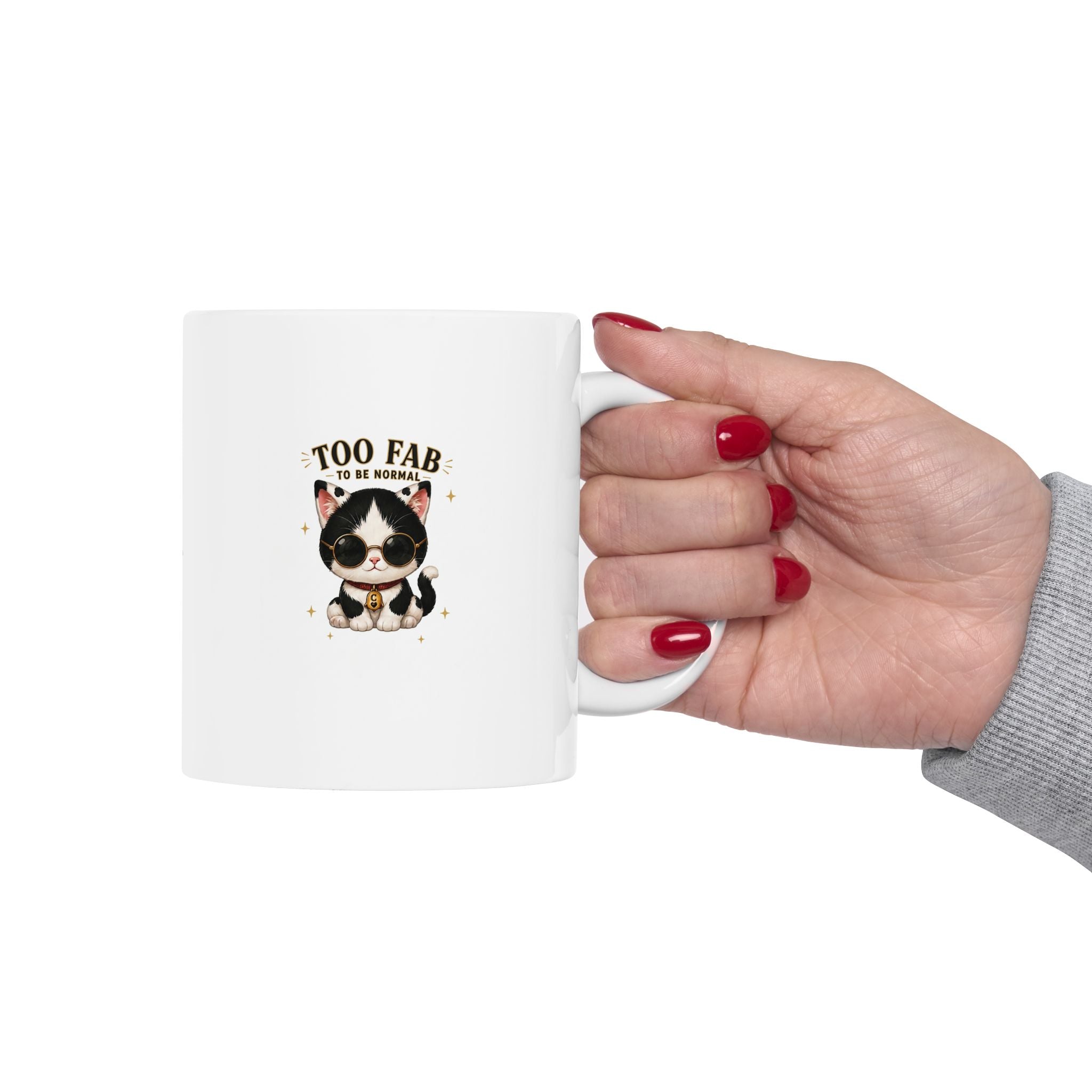 Too Fab Cat Mug |  Cute Tuxedo Cat Coffee Mug | Cowmeow & Co"