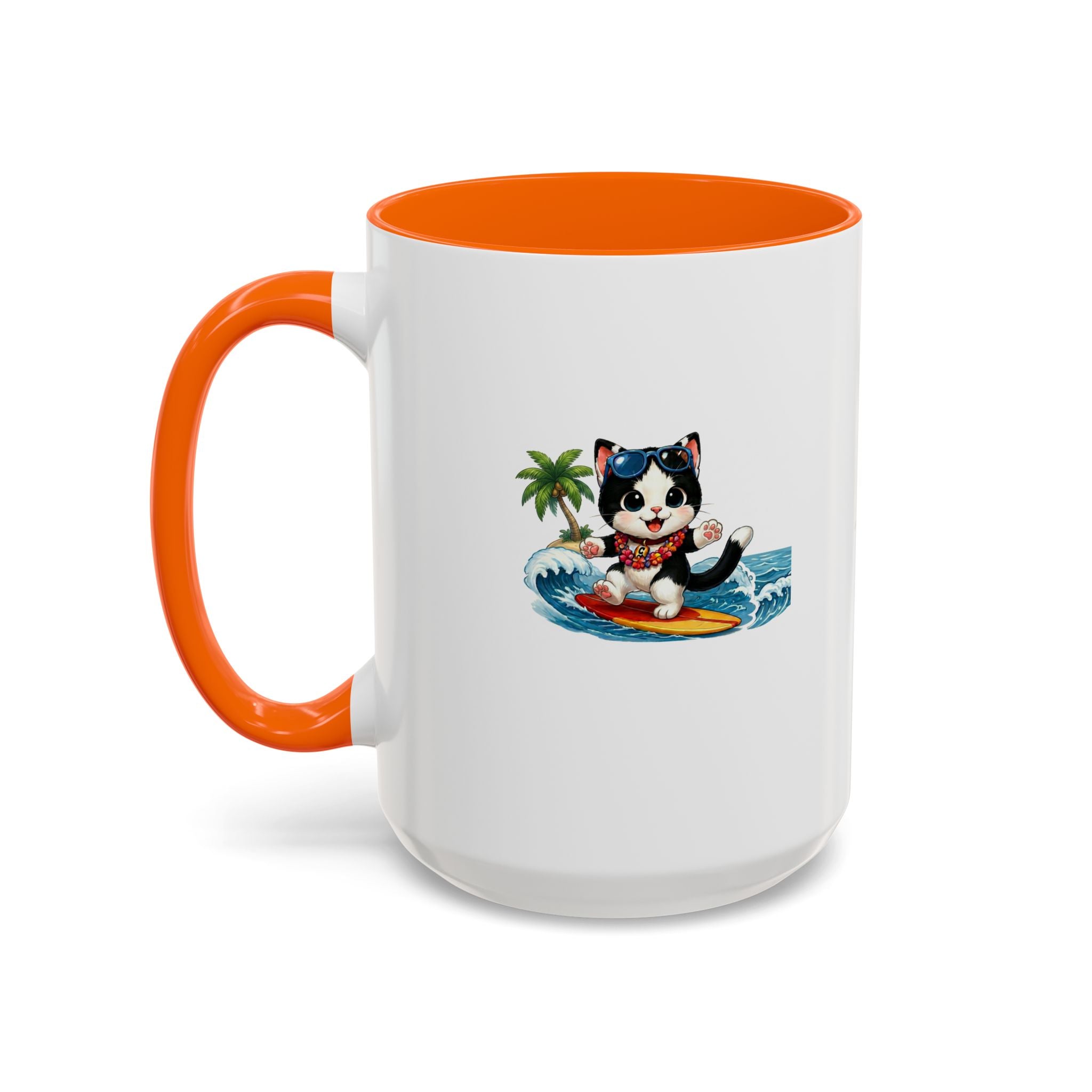 Surfing Cat Summer Coffee Mug | Cute Beach Cat Mug | Cowmeow & Co