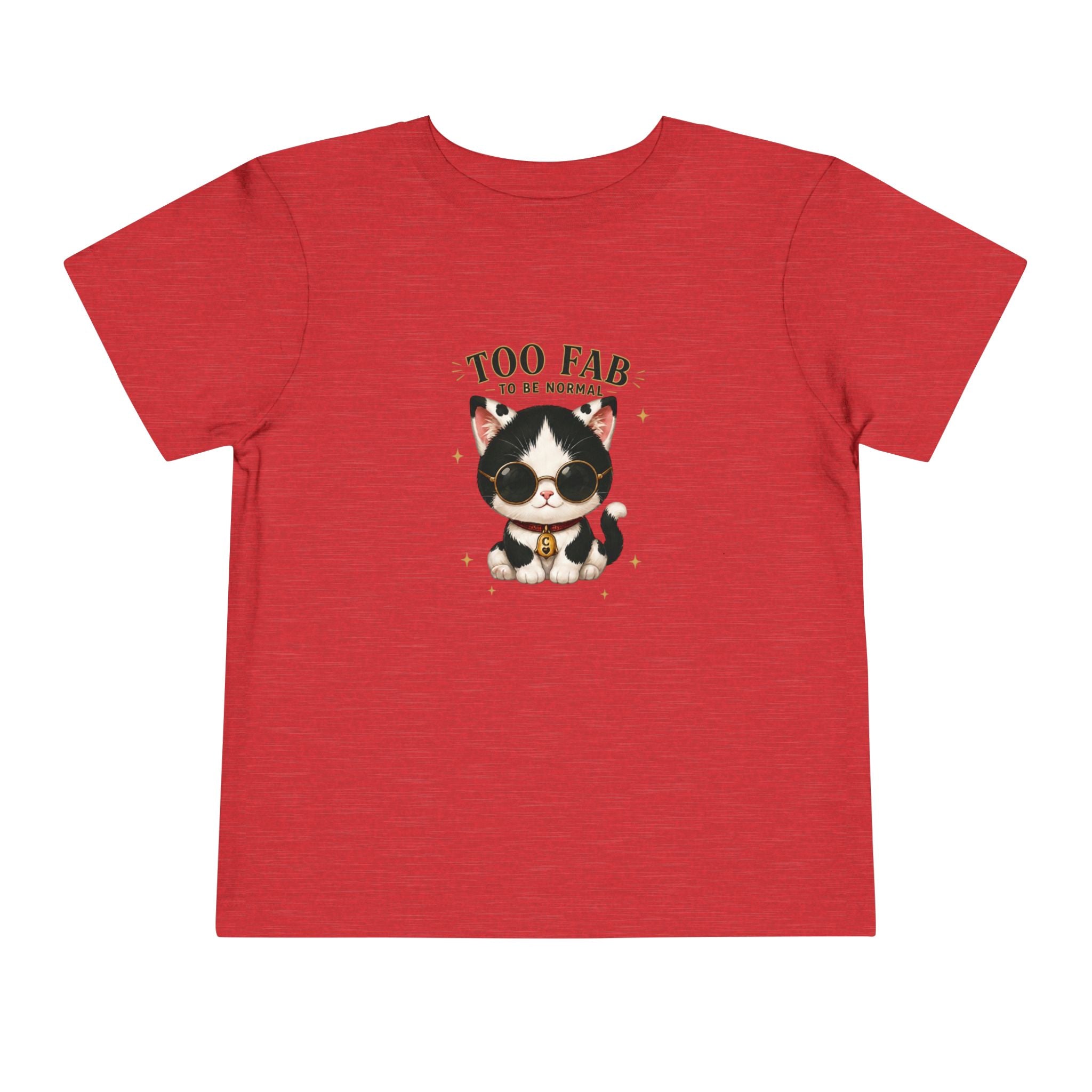 Too Fab to Be Normal Toddler T-Shirt | Cute Tuxedo Cat Tee| Cowmeow & Co