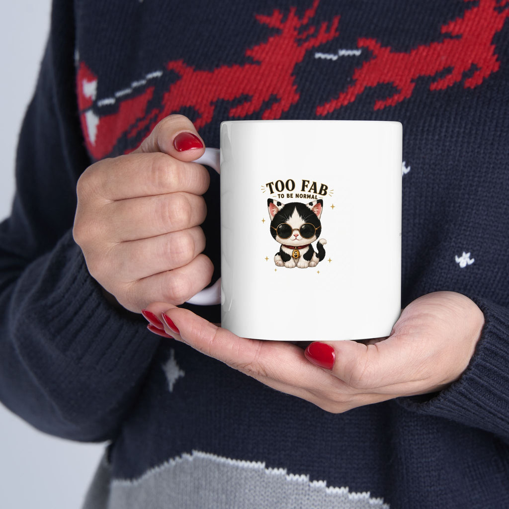 Too Fab Cat Mug |  Cute Tuxedo Cat Coffee Mug | Cowmeow & Co"