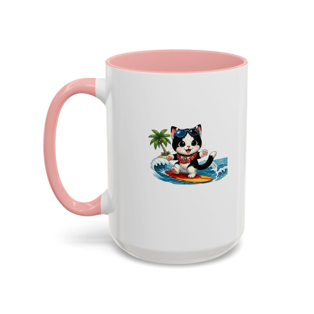 Surfing Cat Summer Coffee Mug | Cute Beach Cat Mug | Cowmeow & Co