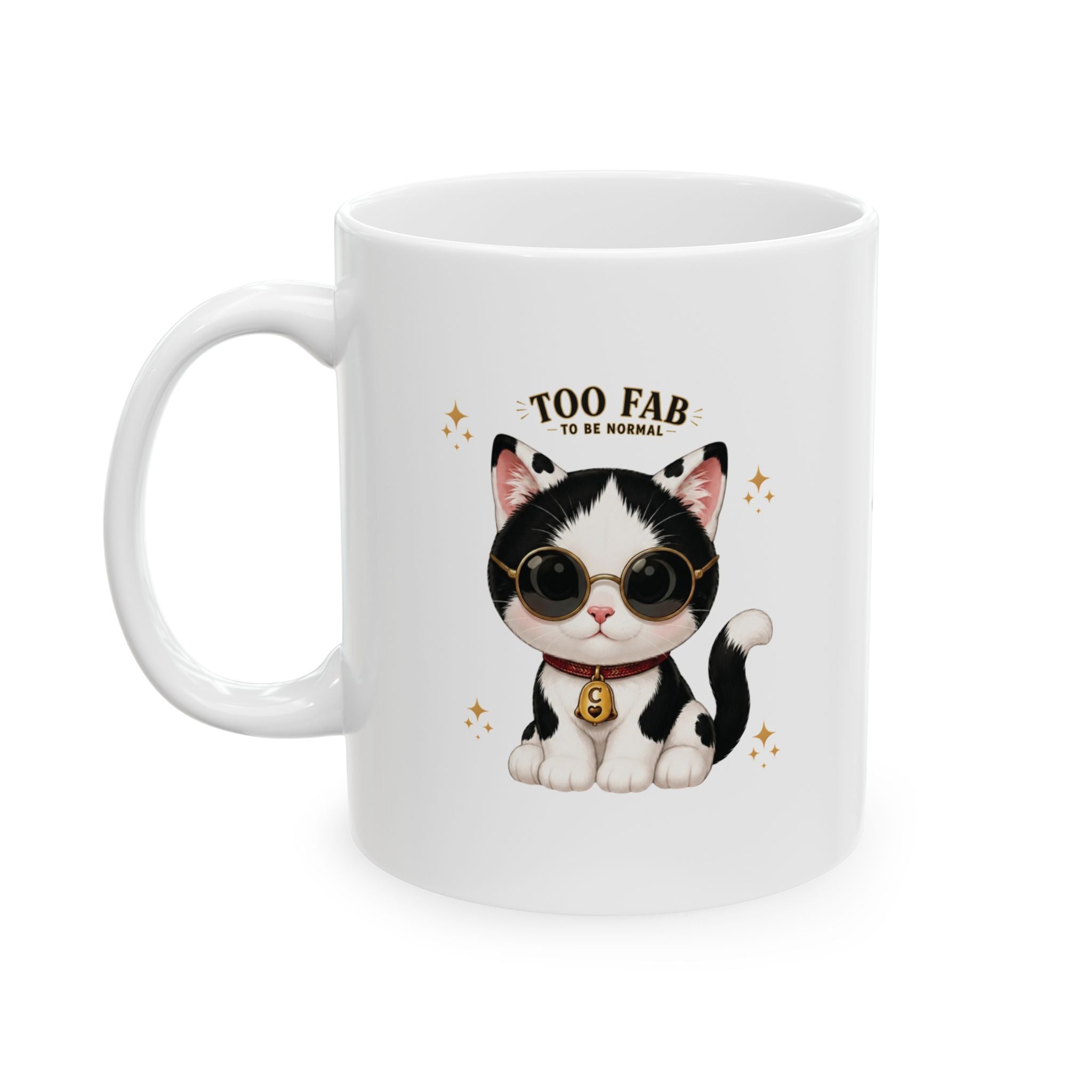 Too Fab Cat Mug |  Cute Tuxedo Cat Coffee Mug | Cowmeow & Co"